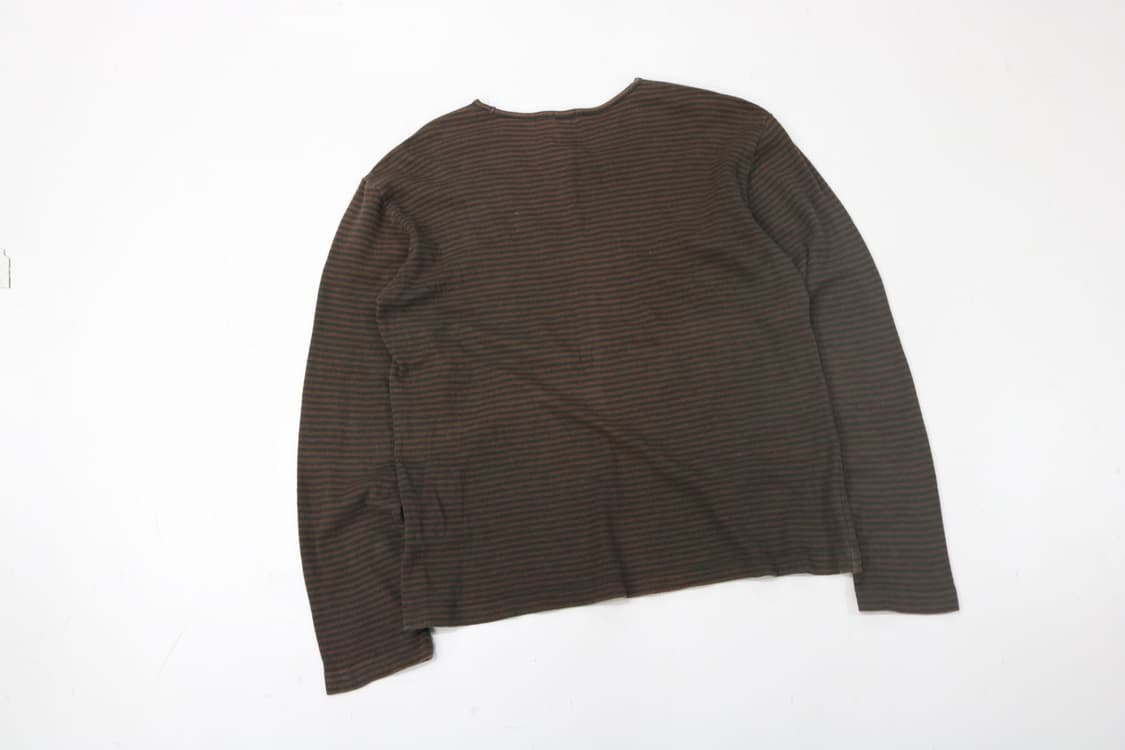 Paul Smith 폴스미스 런던 빈티지 브라운 스트라이프 브이넥 티셔츠 상품이미지6