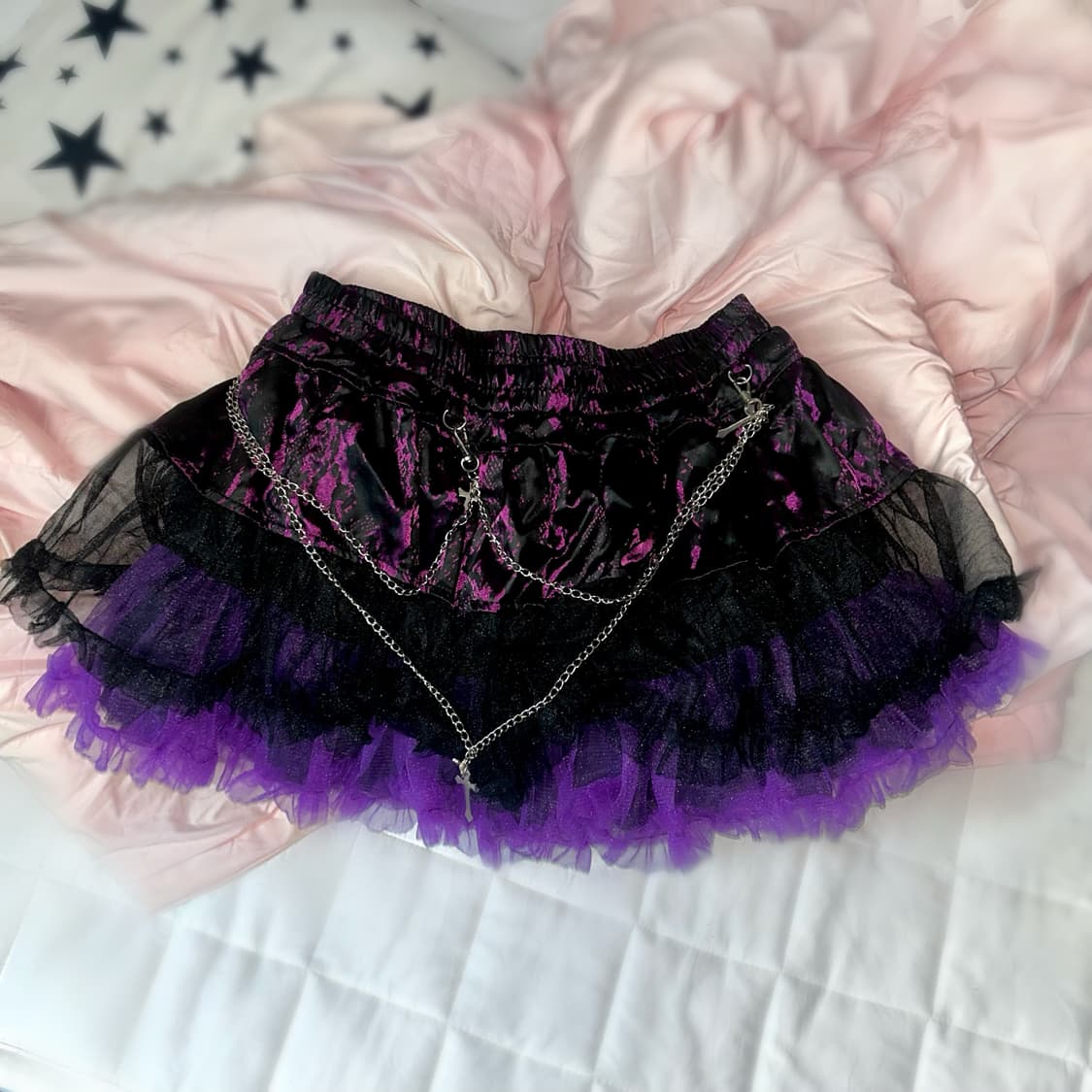 Punk lace jacquard Veil Skirt 상품이미지1