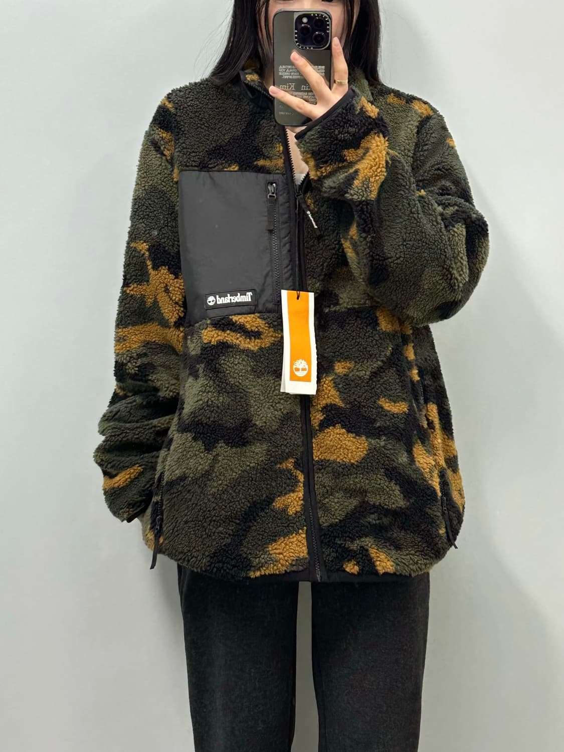 새상품 팀버랜드 카모 패턴 쉐르파 자켓 상품이미지1