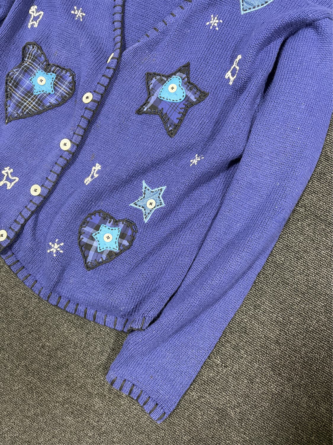 90s 빈티지 패치워크 가디건  상품이미지5