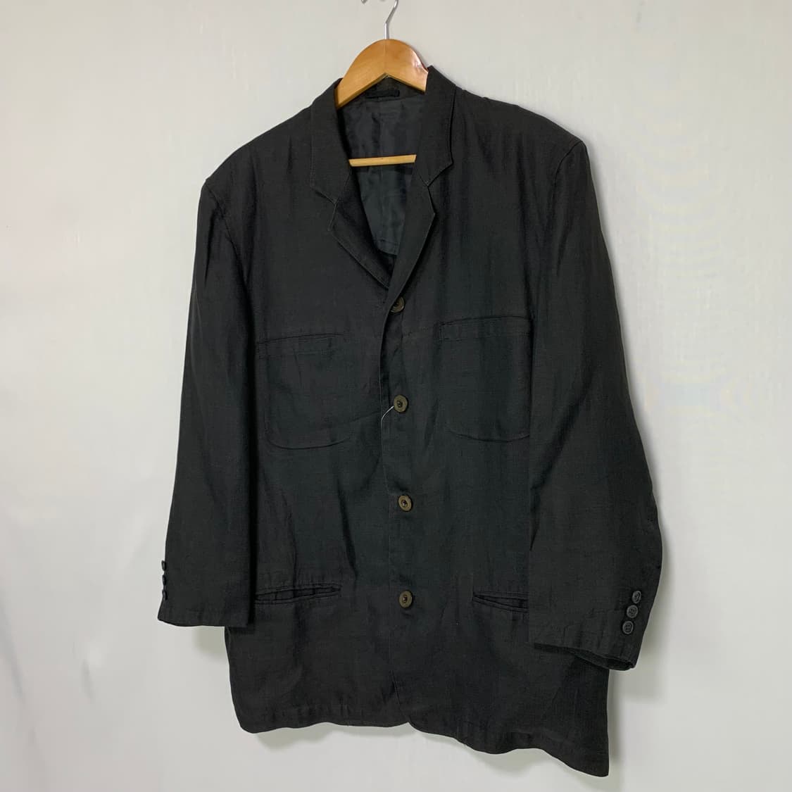 요지야마모토 포맨 Y’S 린넨 싱글 자켓 블랙 M 빈티지 블레이저 상품이미지2