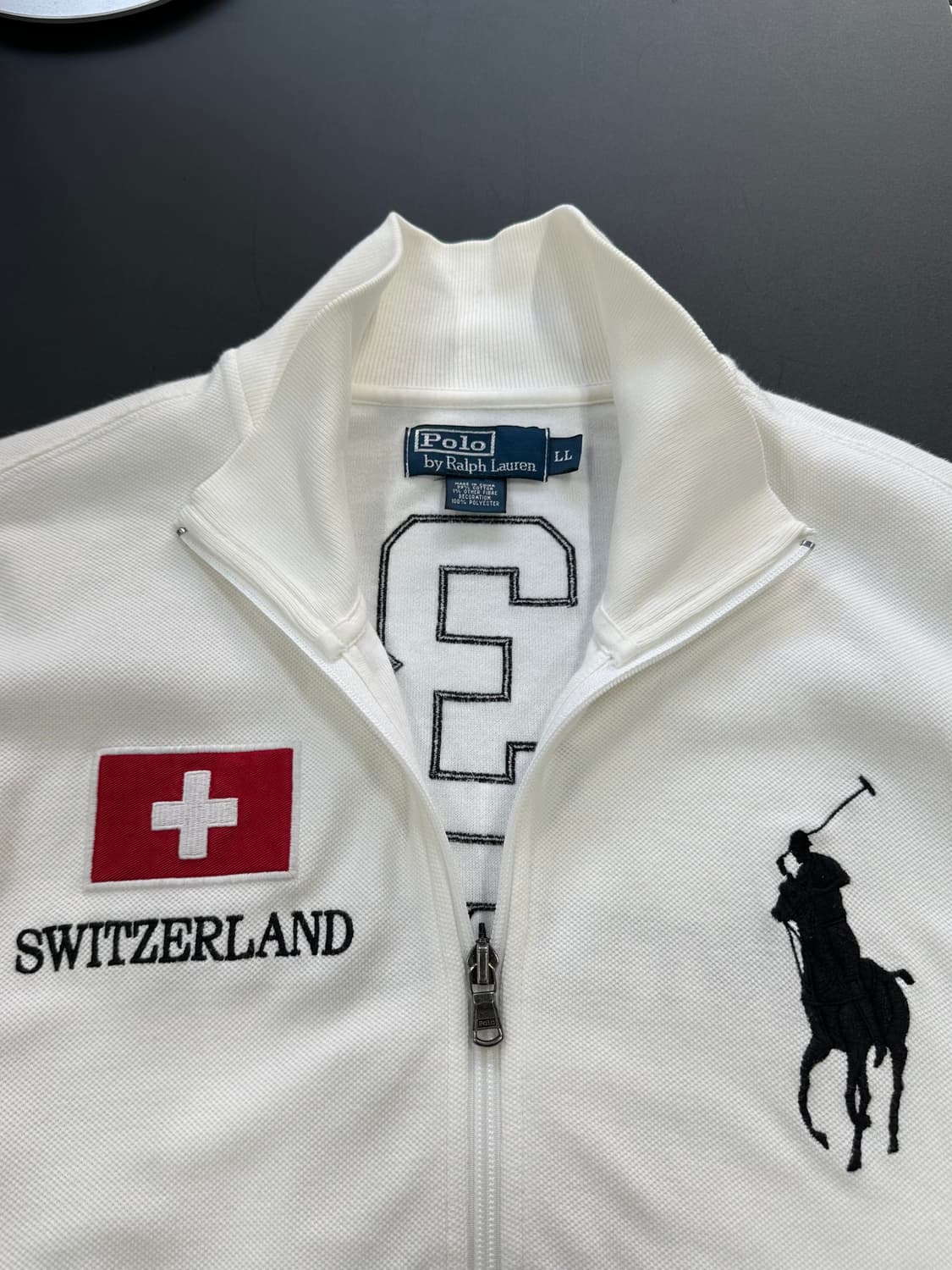 폴로랄프로렌90s 스위스 빅포니 넘버링 져지집업 화이트 상품이미지9