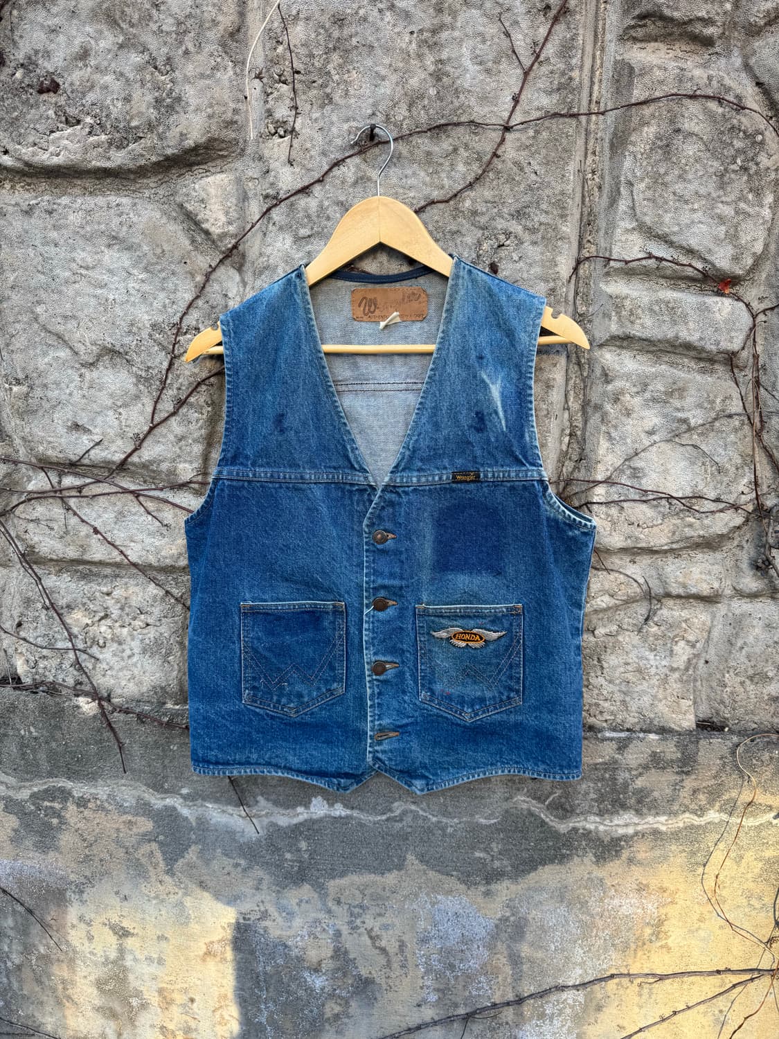 90s 랭글러 빈티지 페인팅 패치 커스텀 데님 베스트 조끼 상품이미지2