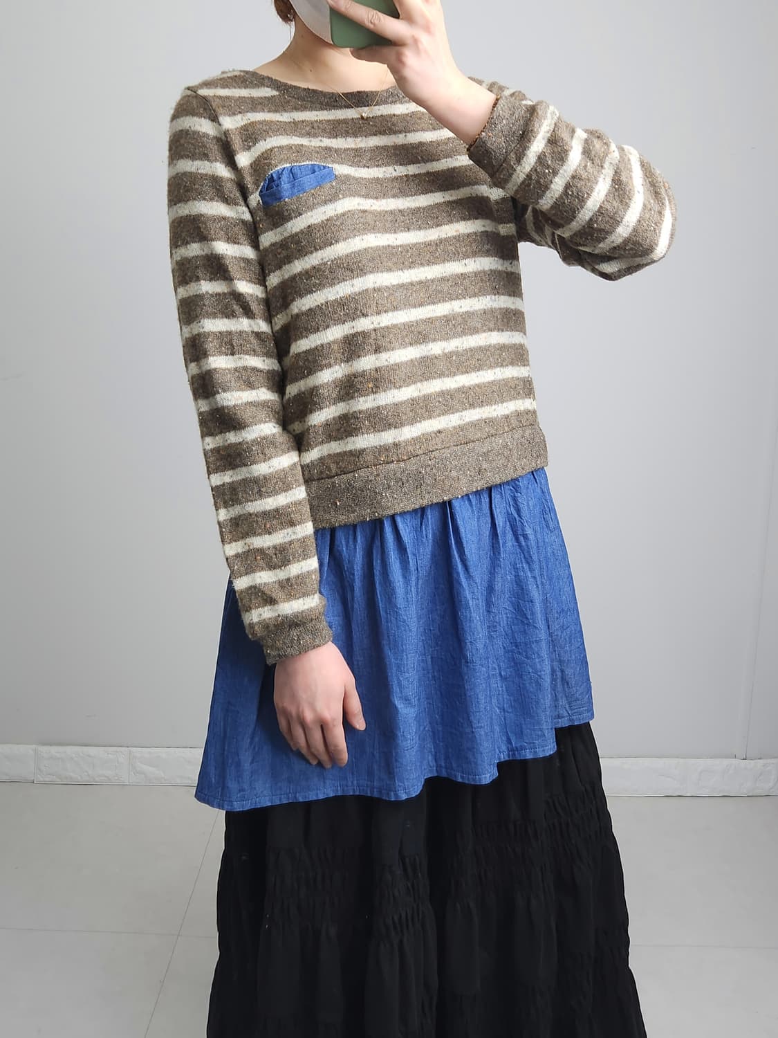 스트라이프 레이어드 롱 탑 상품이미지4