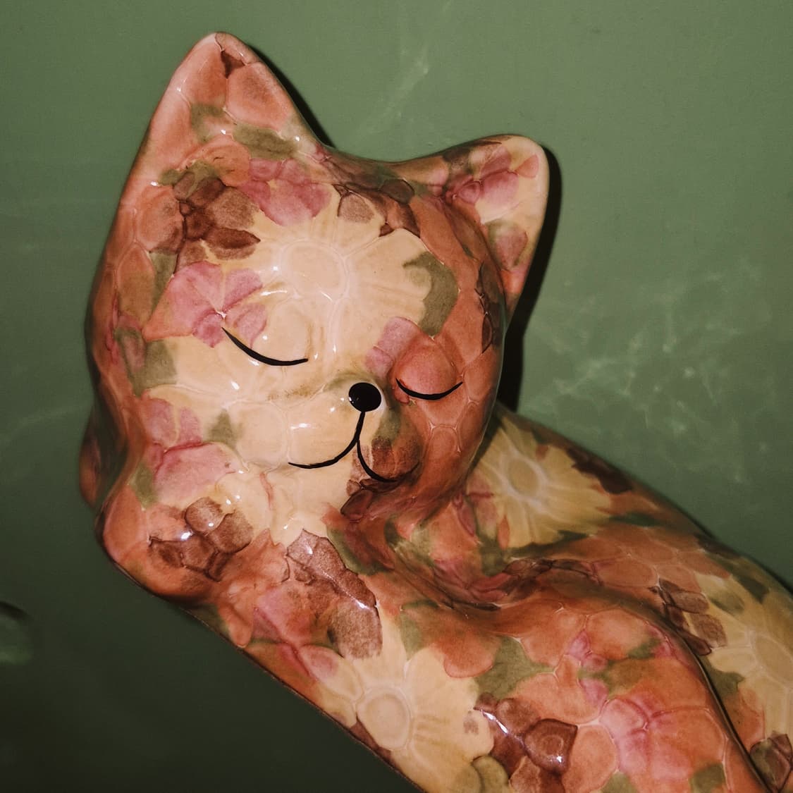 80s 영국 파크로즈 플로랄 고양이 피겨린 상품이미지10