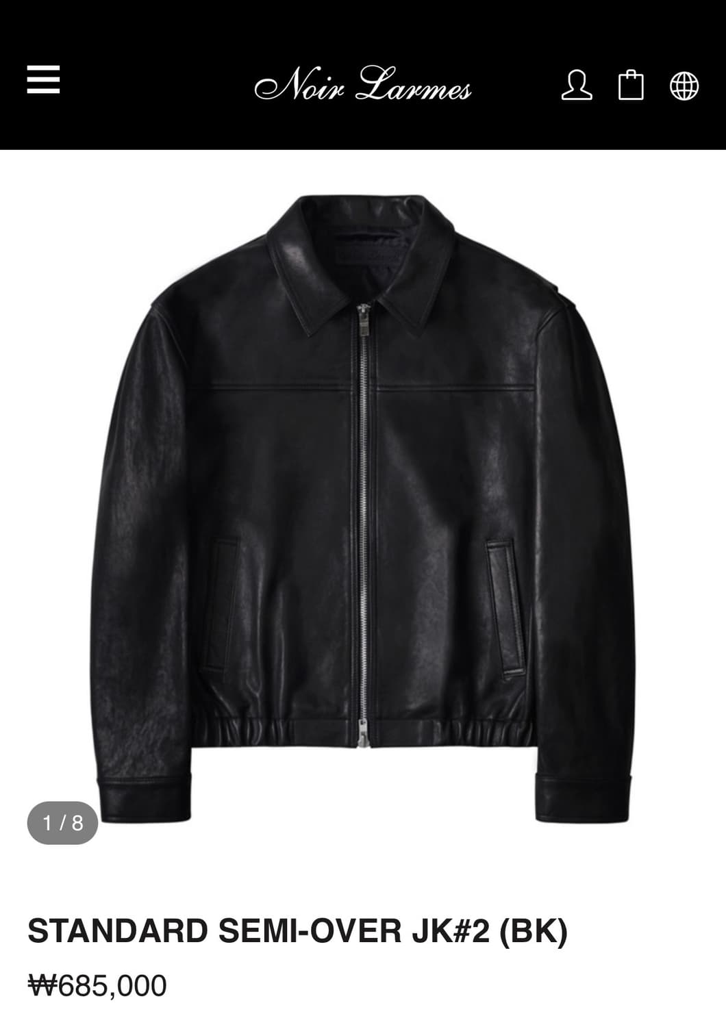 [46]느와르라르메스 세미오버 가죽자켓 상품이미지1
