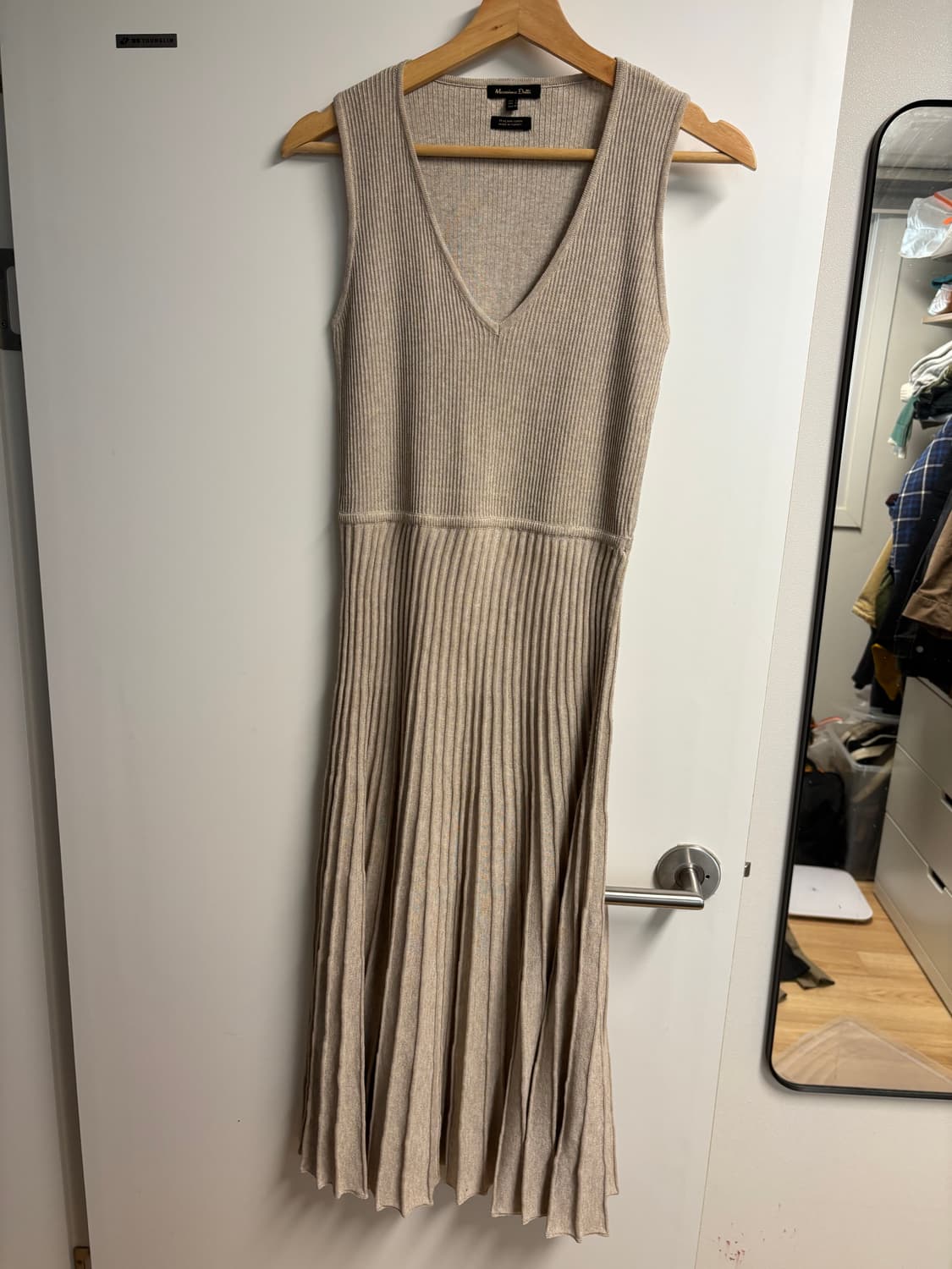 [S] 마시모 두띠 니트 플리티드 원피스 베이지 상품이미지2