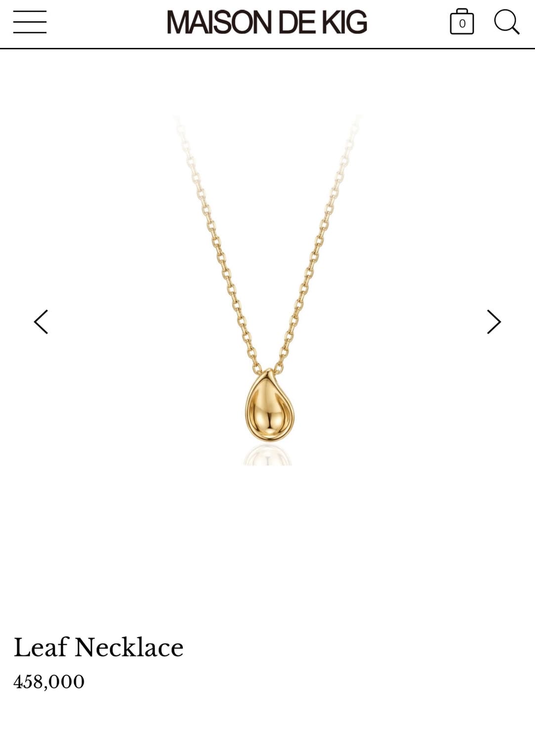 메종드키그 leaf necklace 상품이미지1