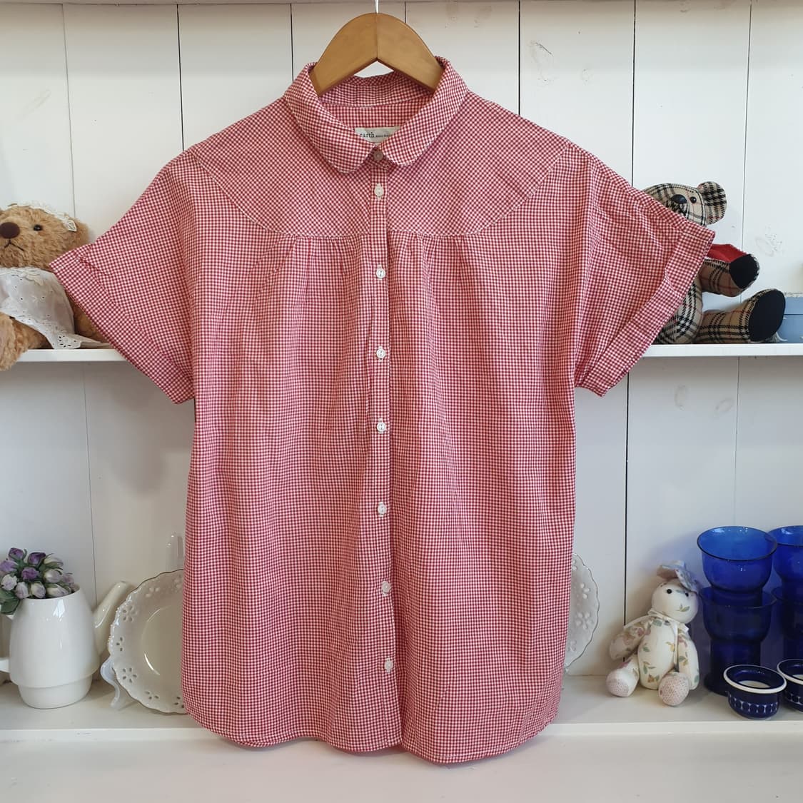 체크무늬 반팔 셔츠 상품이미지1