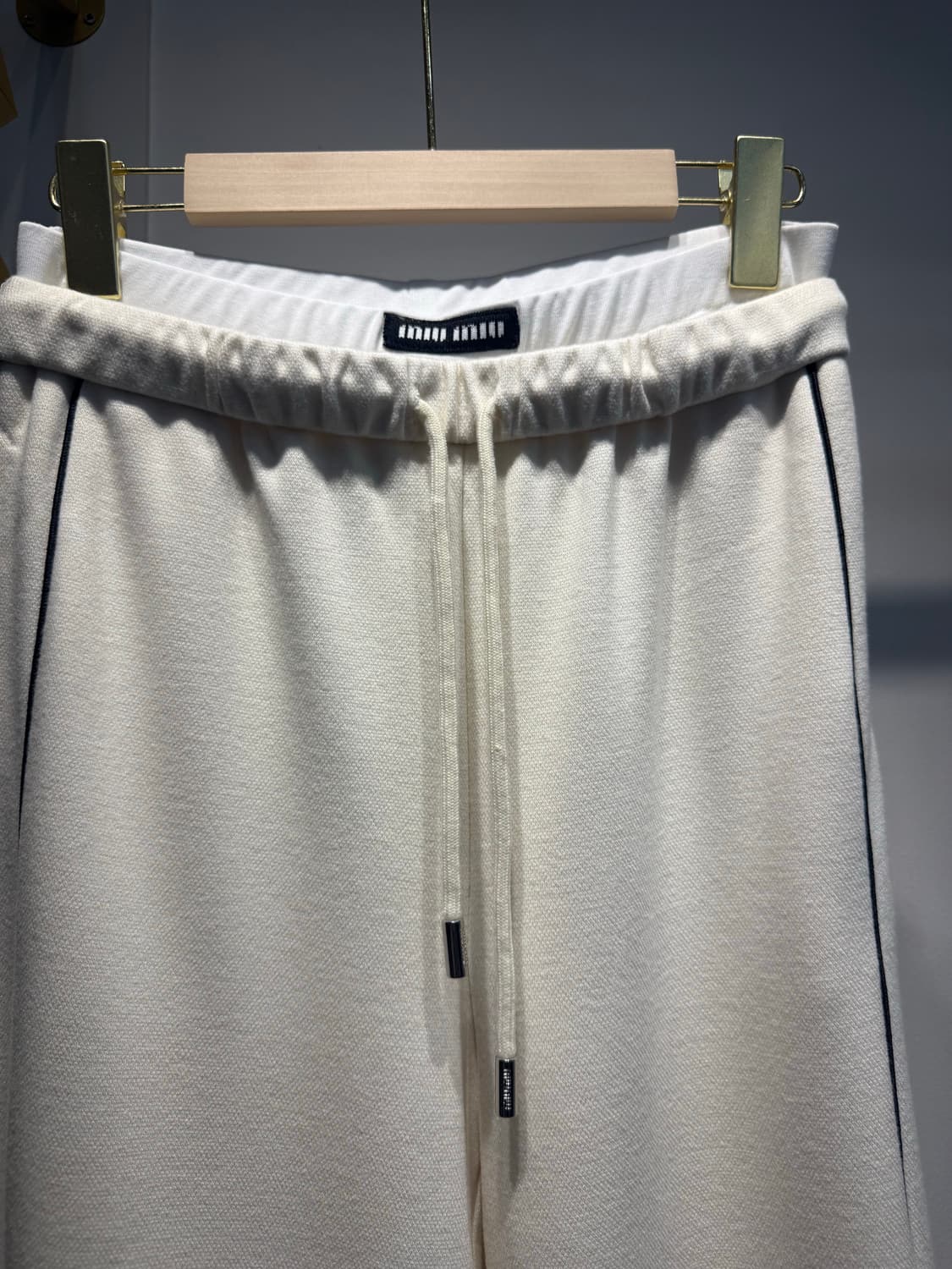 화이트 트랙 면 팬츠55~66반 상품이미지6