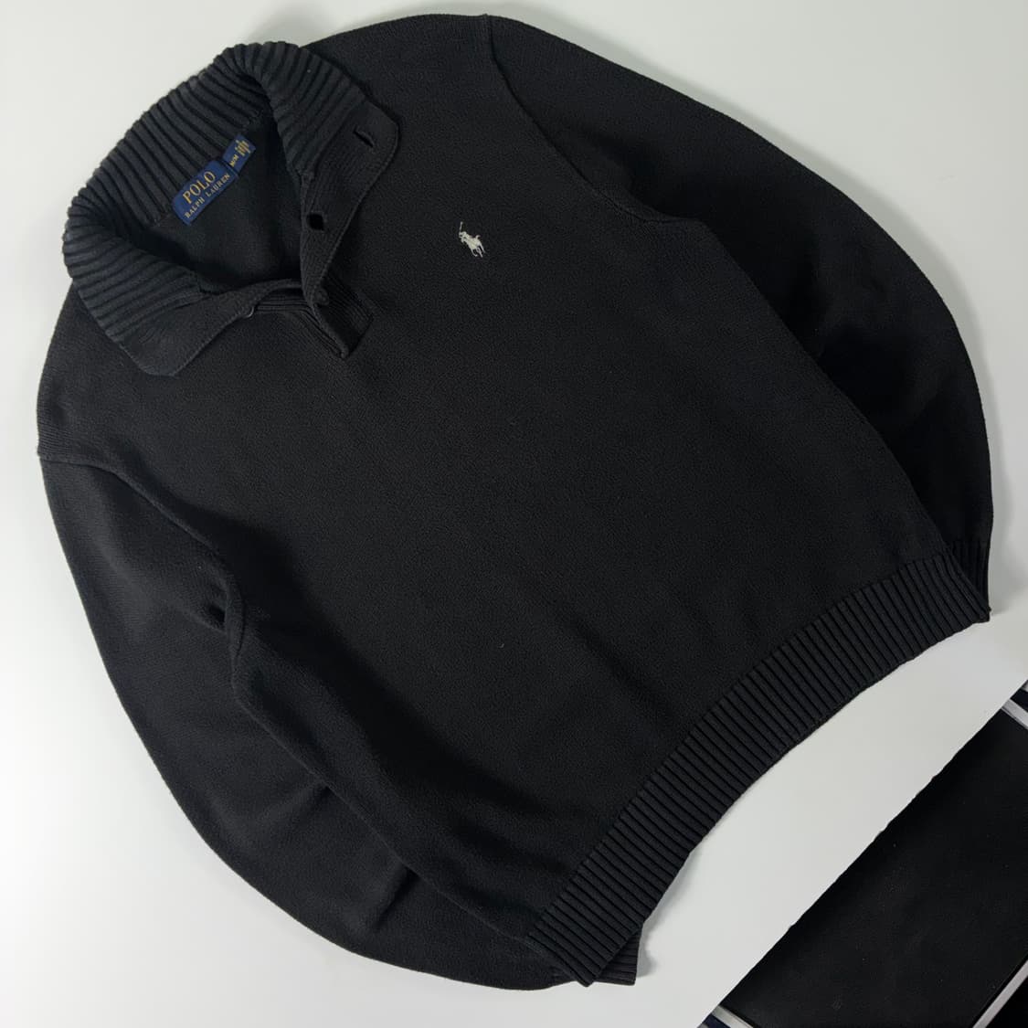 Polo 폴로 랄프로렌 블랙 3B 업버튼 집업 니트 상품이미지3