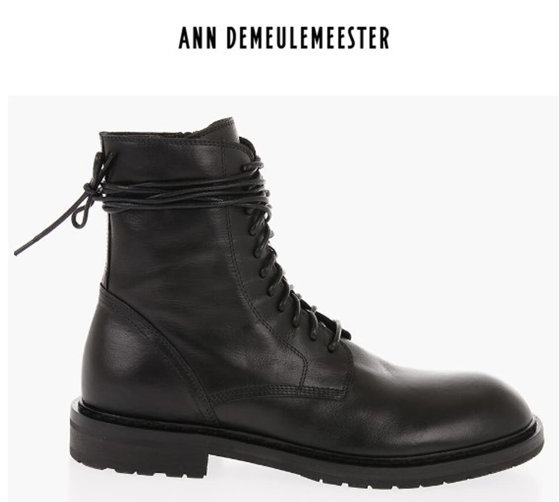 ANN DEMEULMEESTER 블랙 가죽 워커 부츠 새제품 상품이미지1