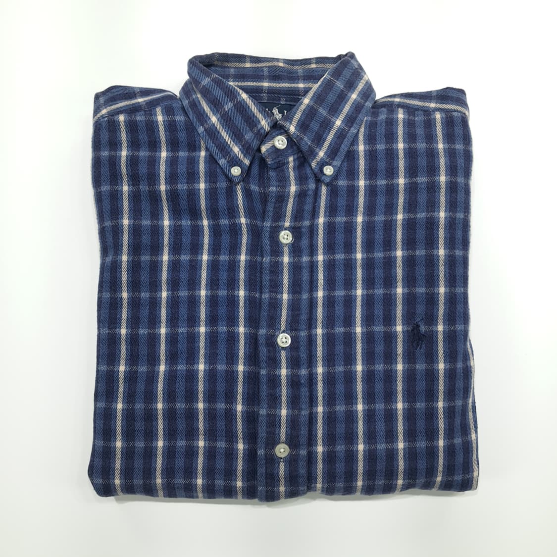 CN802 M 폴로 랄프로렌 로얄블루 플란넬 체크 긴팔 셔츠 남방 상품이미지8