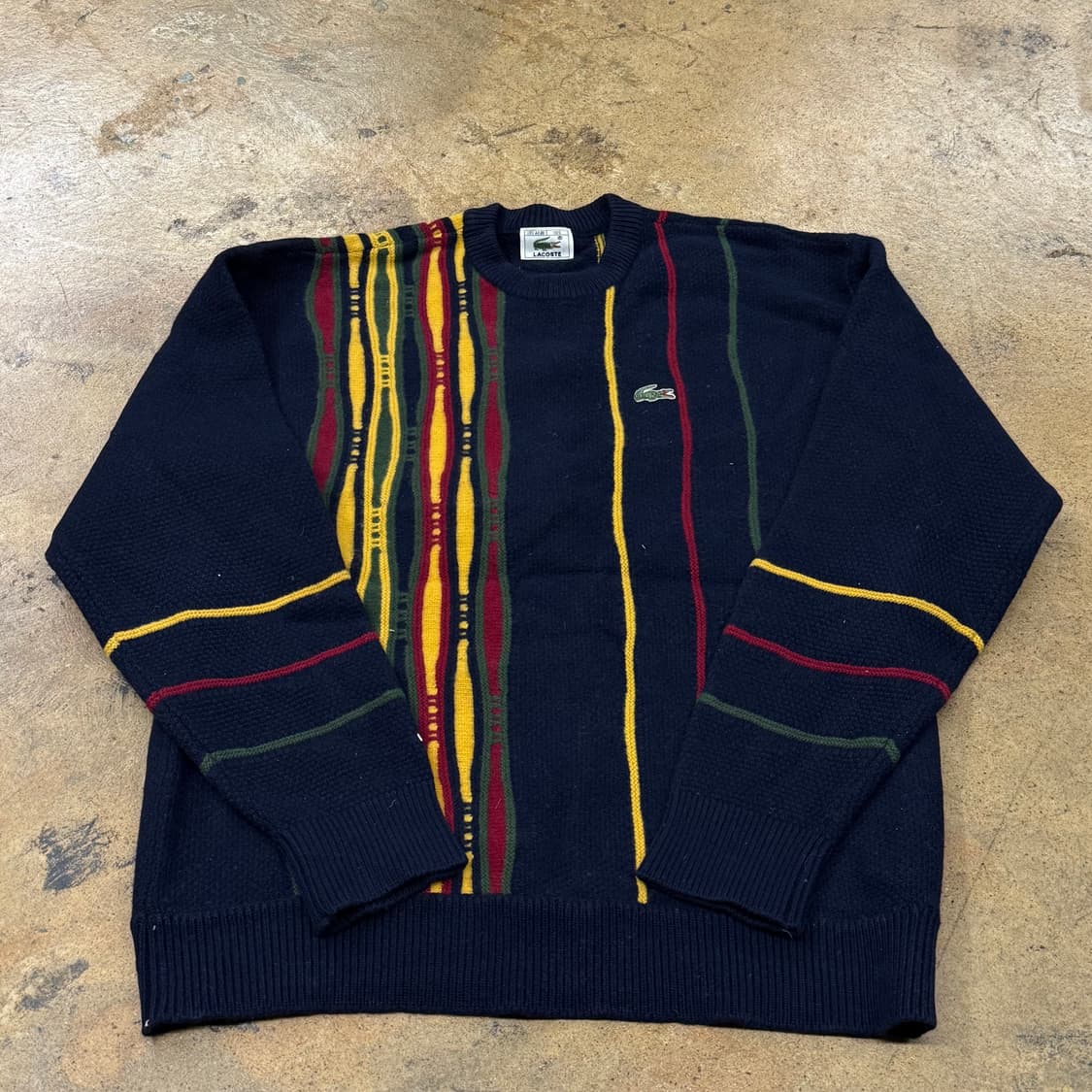 [정품/105] 라코스테 네이비 멀티 스트라이프 니트 b19 상품이미지2