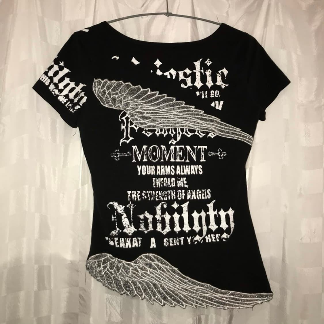 Vintage 고스펑크 고딕 날개 반팔티 상품이미지2