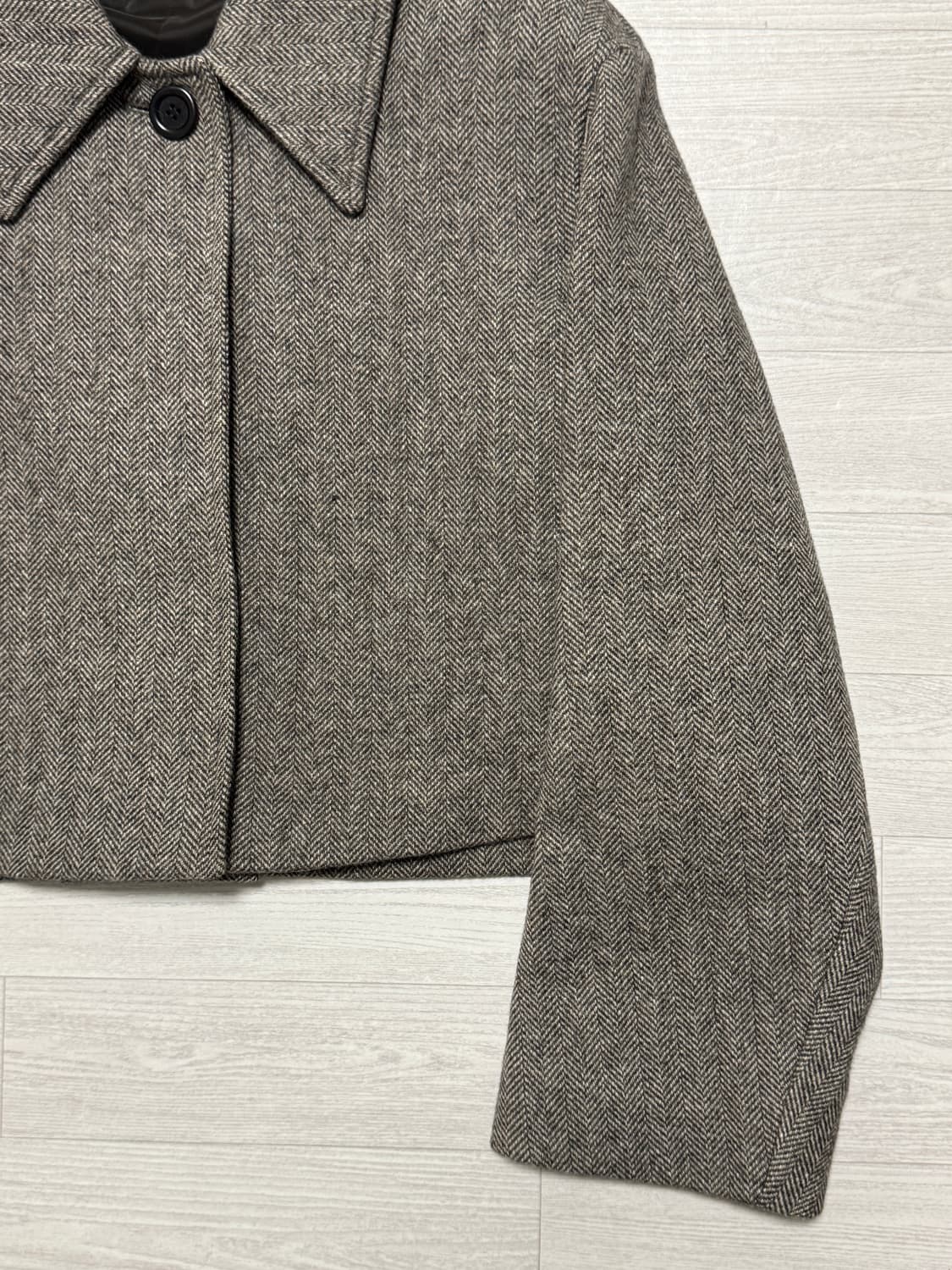 아모멘토 크롭 와이드 코트 브라운 상품이미지4