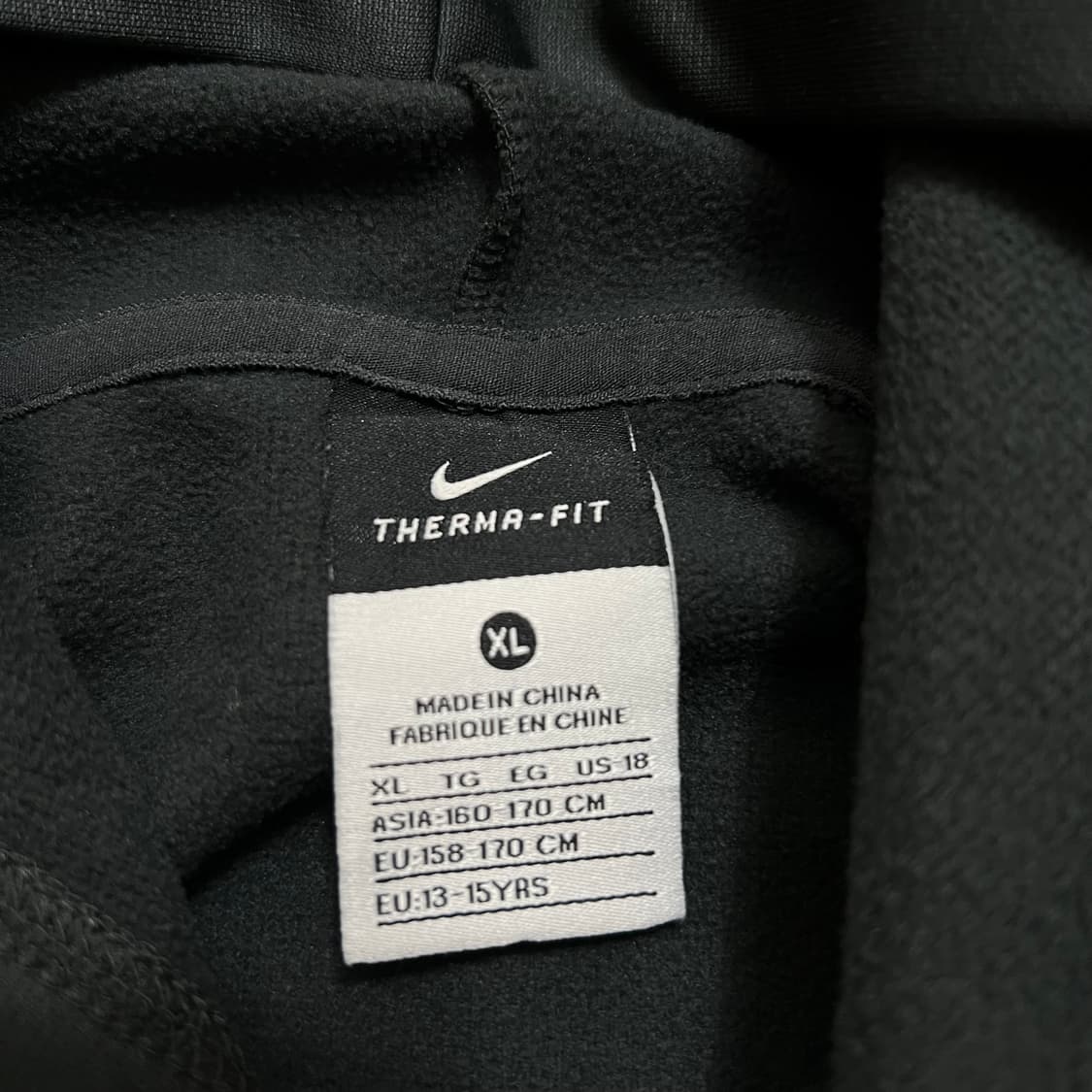 나이키 써마핏 빅로고 배색 후드 티셔츠 [블랙] L/100 상품이미지5