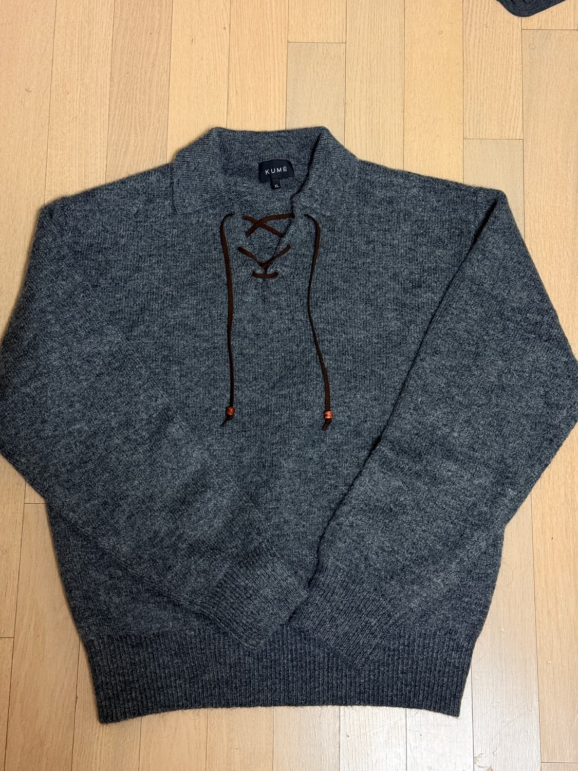 쿠메/ 남자 알파카 울 니트 / 차콜 /XL 상품이미지3