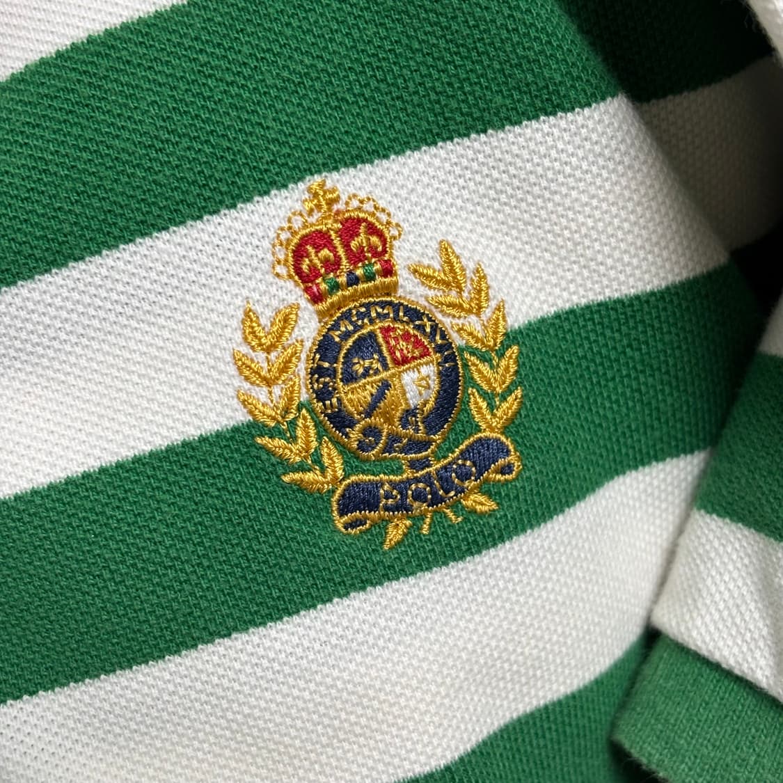 폴로 랄프 로렌 크레스트 자수 스트라이프 피케 셔츠 상품이미지4