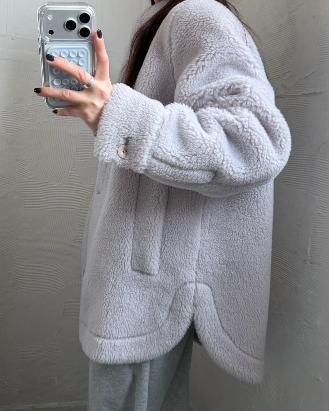 Cos 코스 라일락 컬러 플리스 테디 자켓 상품이미지2