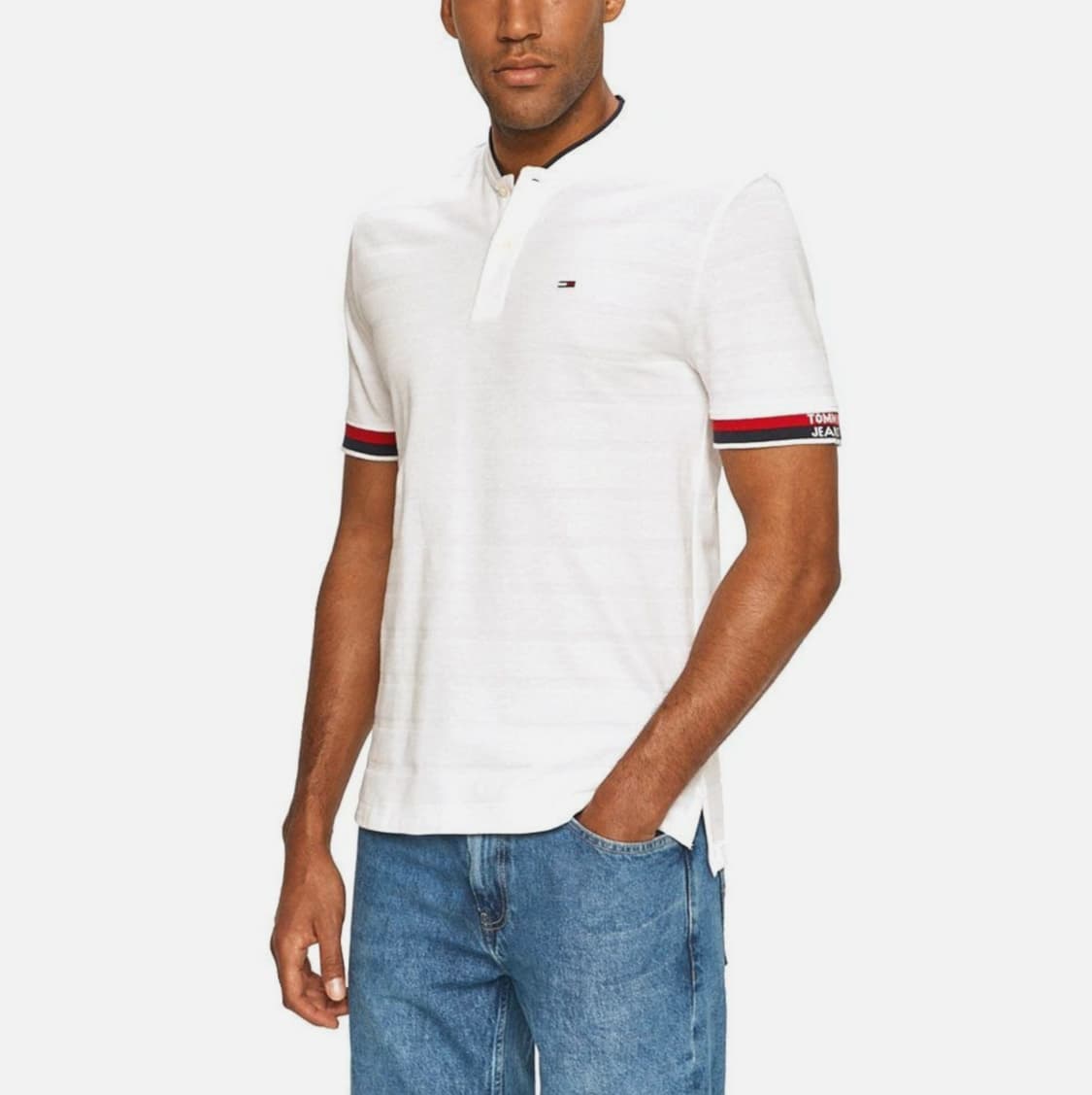 타미힐피거 타미진스 남성 베이스볼 헨리넥 반팔티 XL 상품이미지1