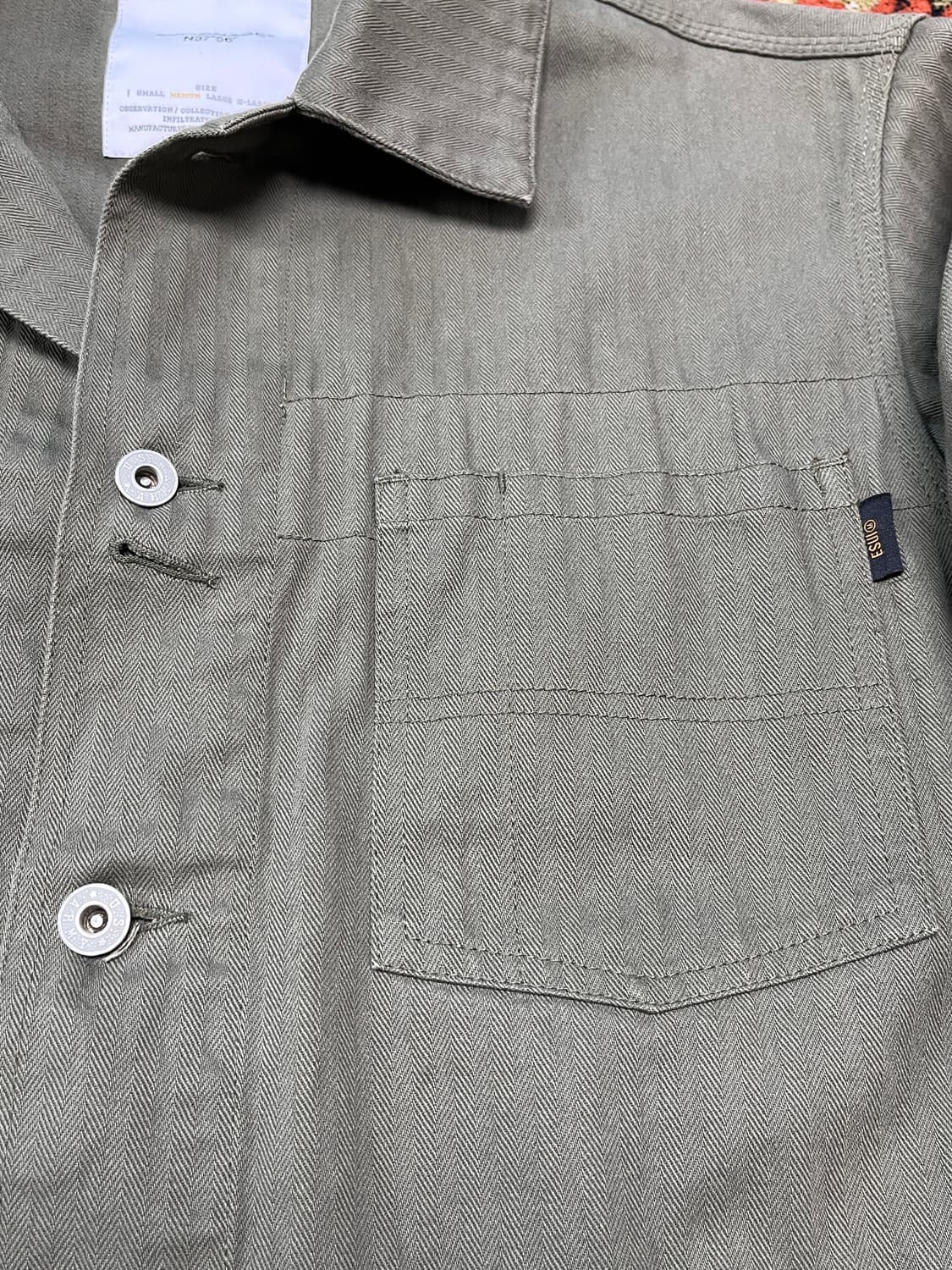 [M] ESPIONAGE 에스피오나지 프렌치 워크 자켓 카키 상품이미지3