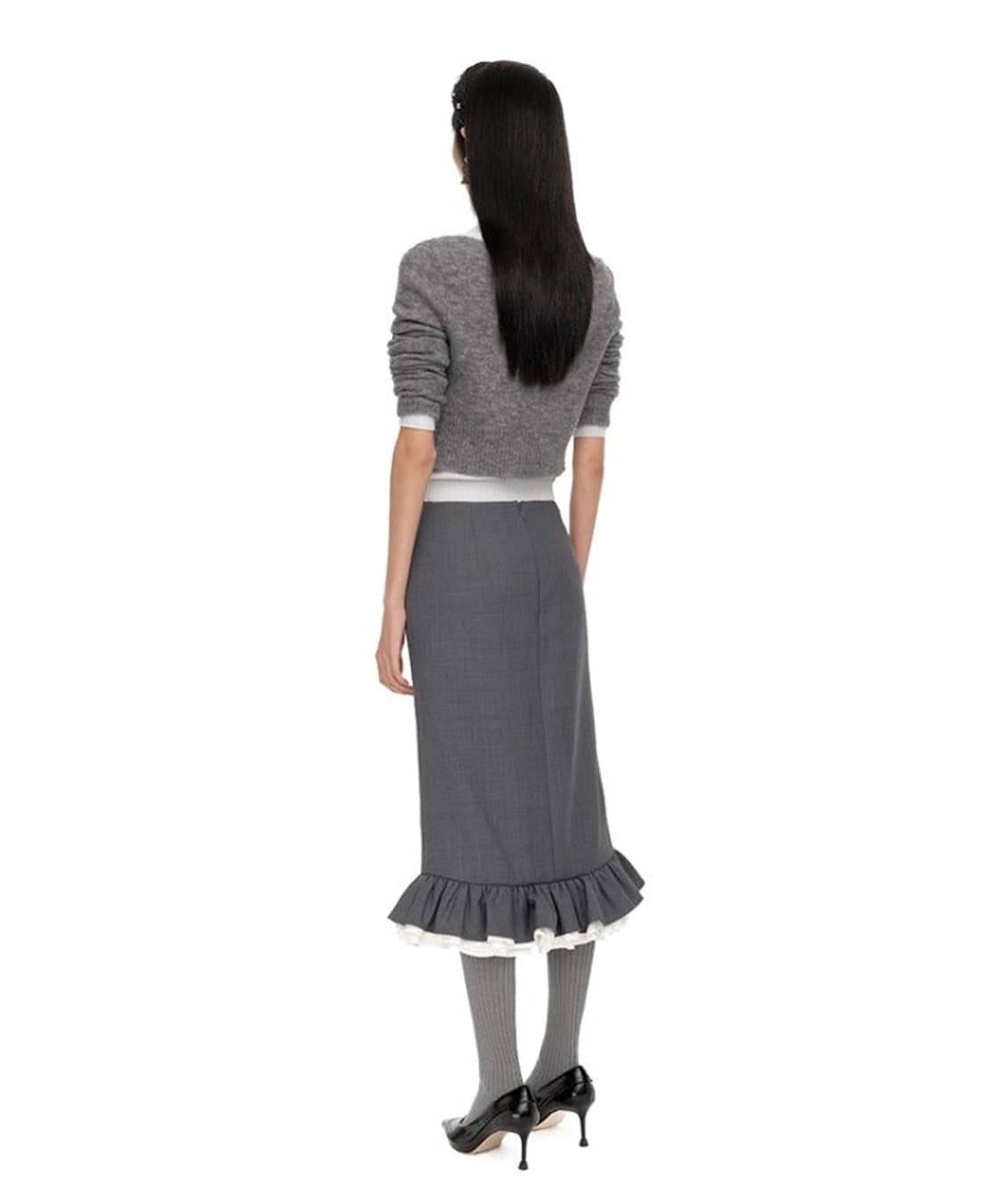 [8,10]슈슈통 25fw 원 버튼 가디건/그레이 상품이미지4