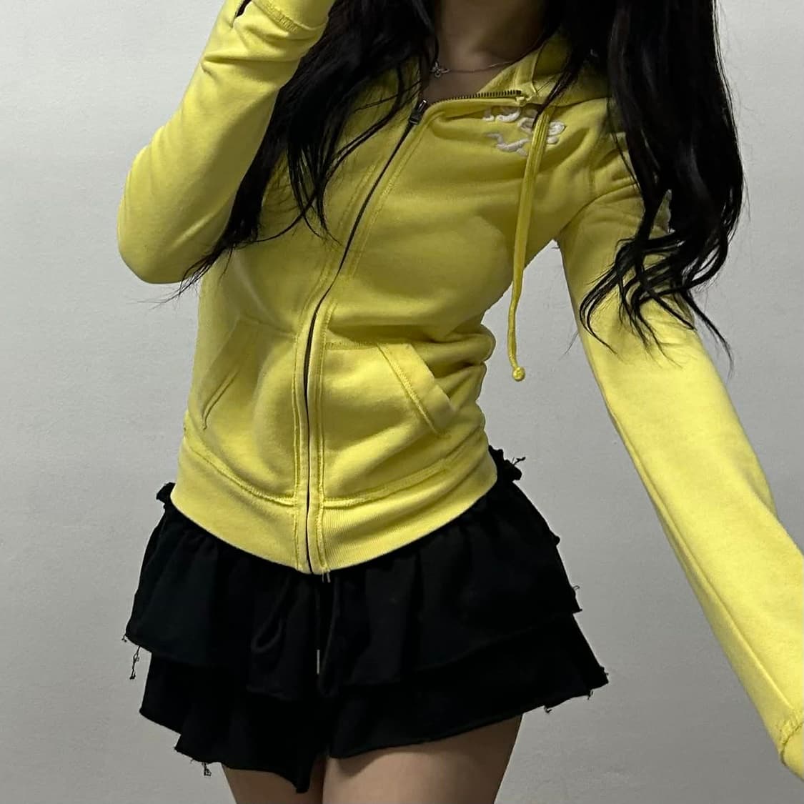 홀리스터 y2k 여리핏 대대장 작사 걸즈 후드집업 희귀져지(S) 상품이미지2