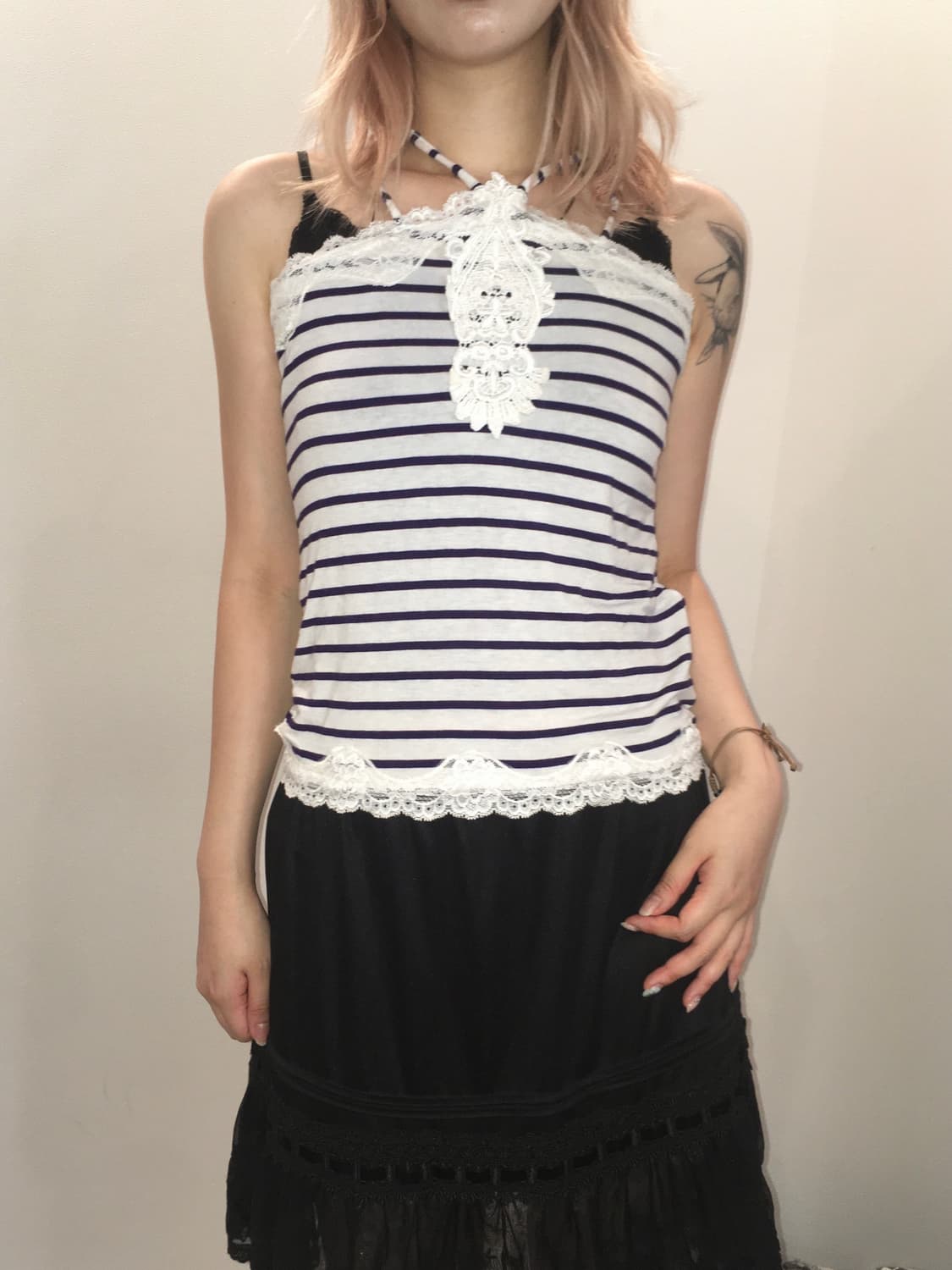 jpn vintage stripe halter sleeveless 상품이미지1