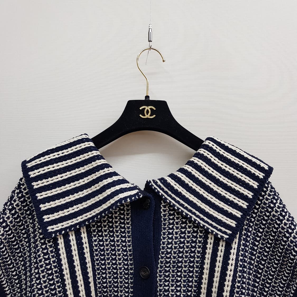 한섬 시스템 2022 스트라이프 카라 니트 베스트 F사이즈 상품이미지3
