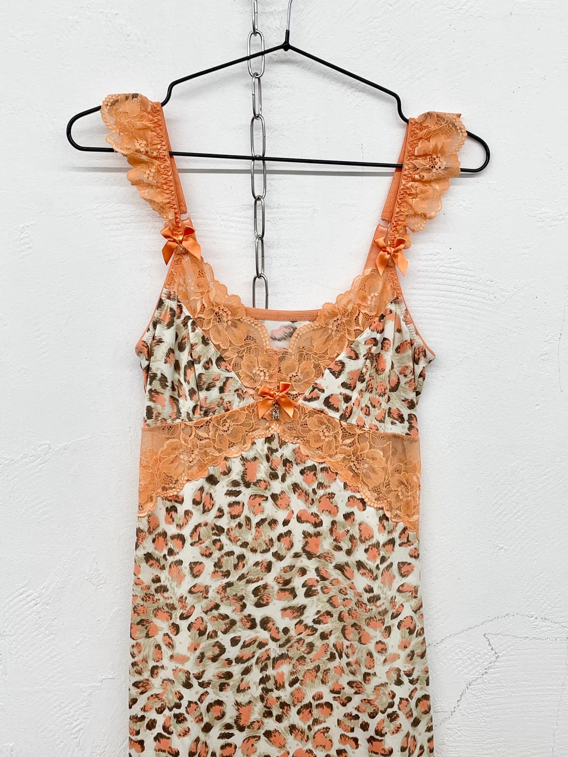 갸루 호피 레이스 리본 슬립 상품이미지5