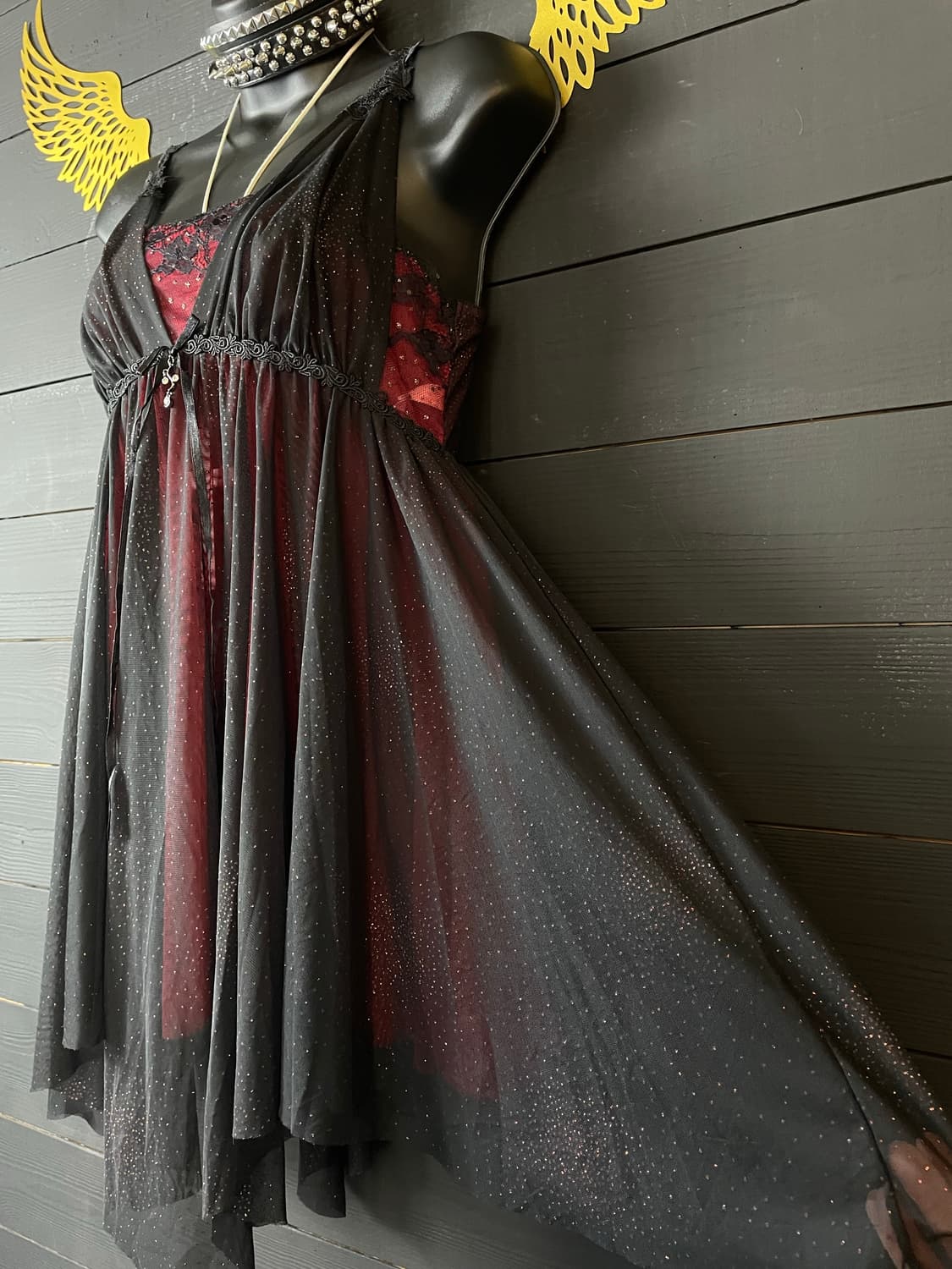 JPN 펑크 글리터 레이스 슬립 원피스 상품이미지6