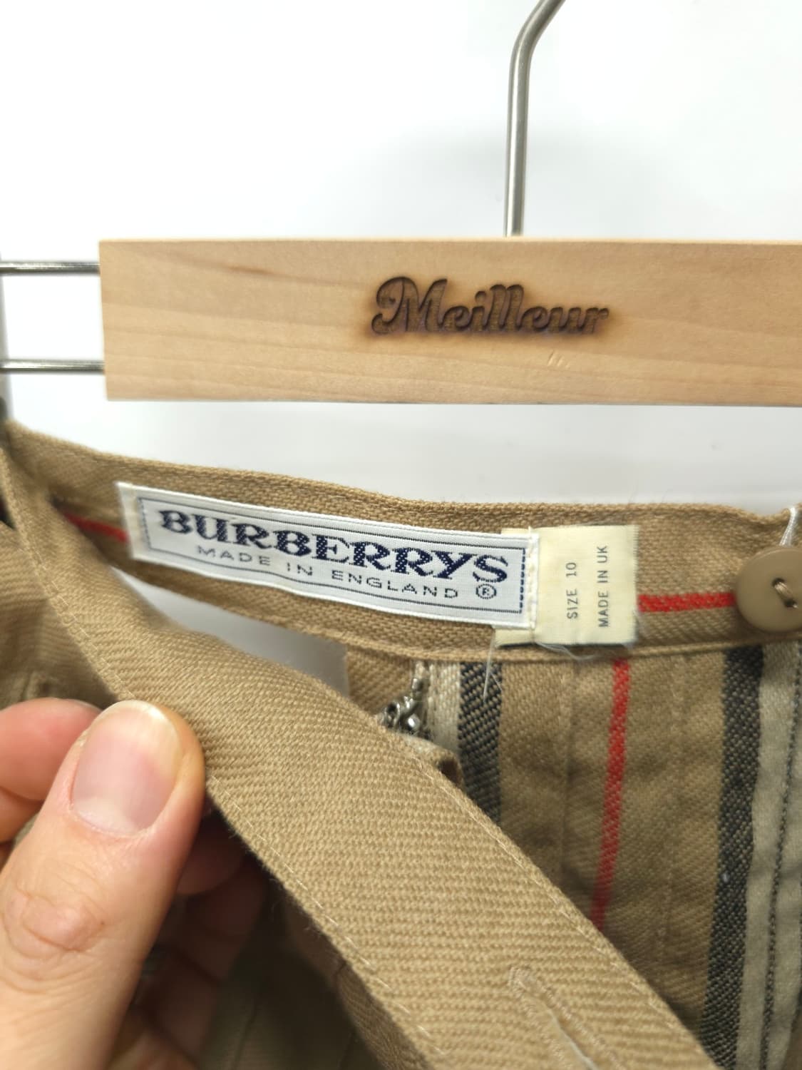 [영국 빈티지] 버버리 노바체크 포인트 울 플리츠 스커트 상품이미지5