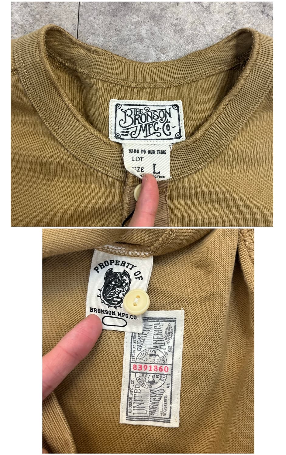 브론슨 헨리넥 긴팔티 베이지 L #csz4130 상품이미지3