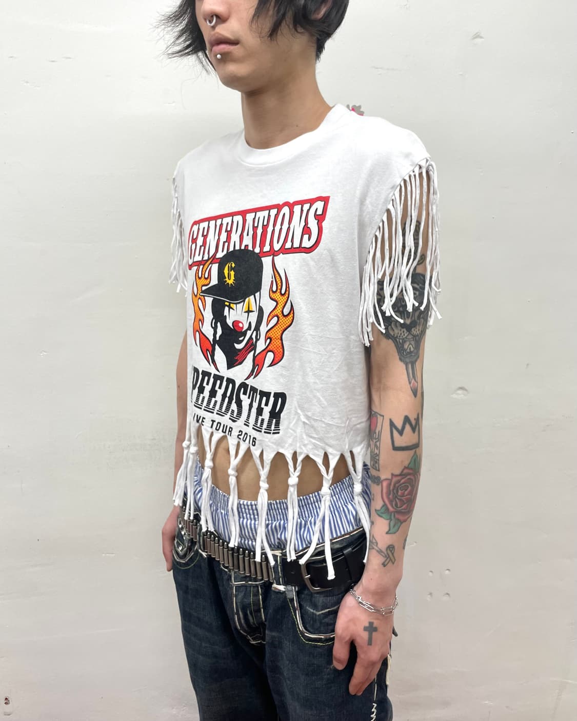 Pierrot Fringe White T-shirt  상품이미지3