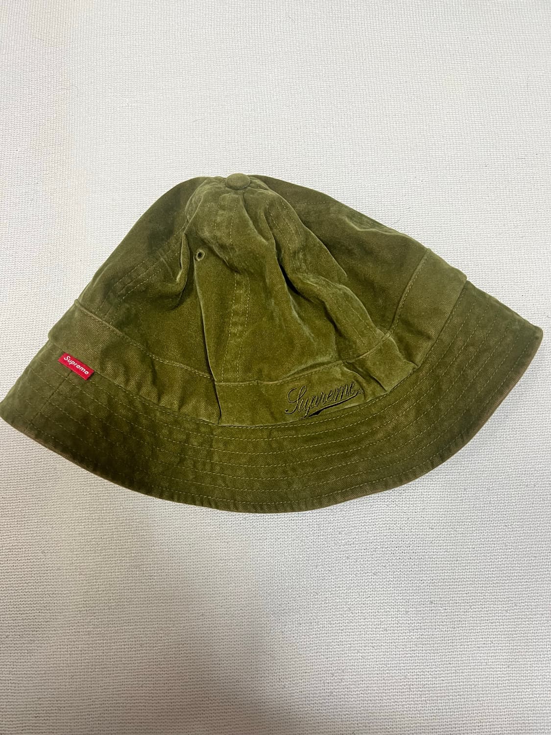 슈프림 워시드 벨벳 버킷햇 M/L 19fw 상품이미지3