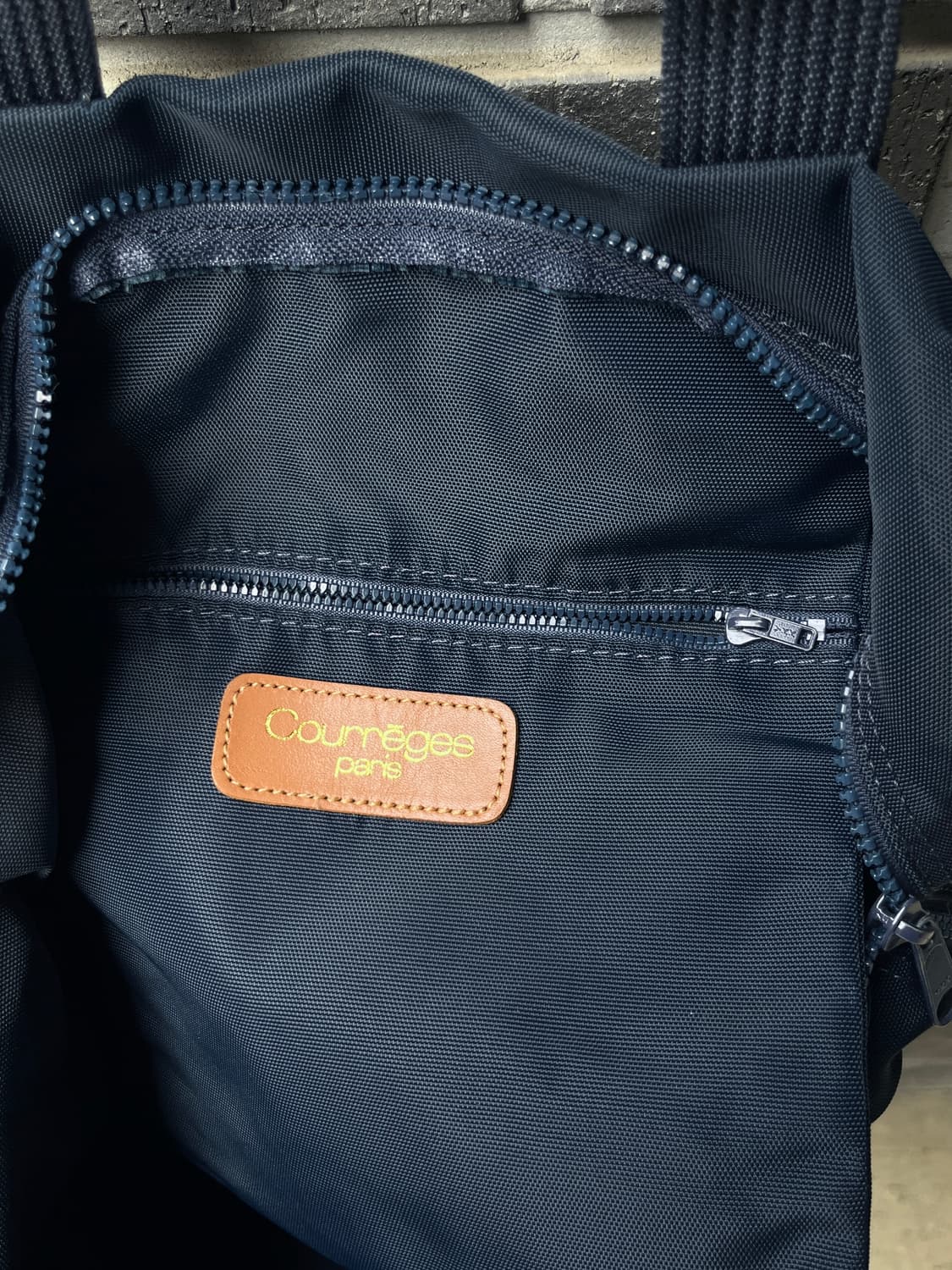 90s Courreges 꾸레쥬 로고 쇼퍼백 네이비 상품이미지6