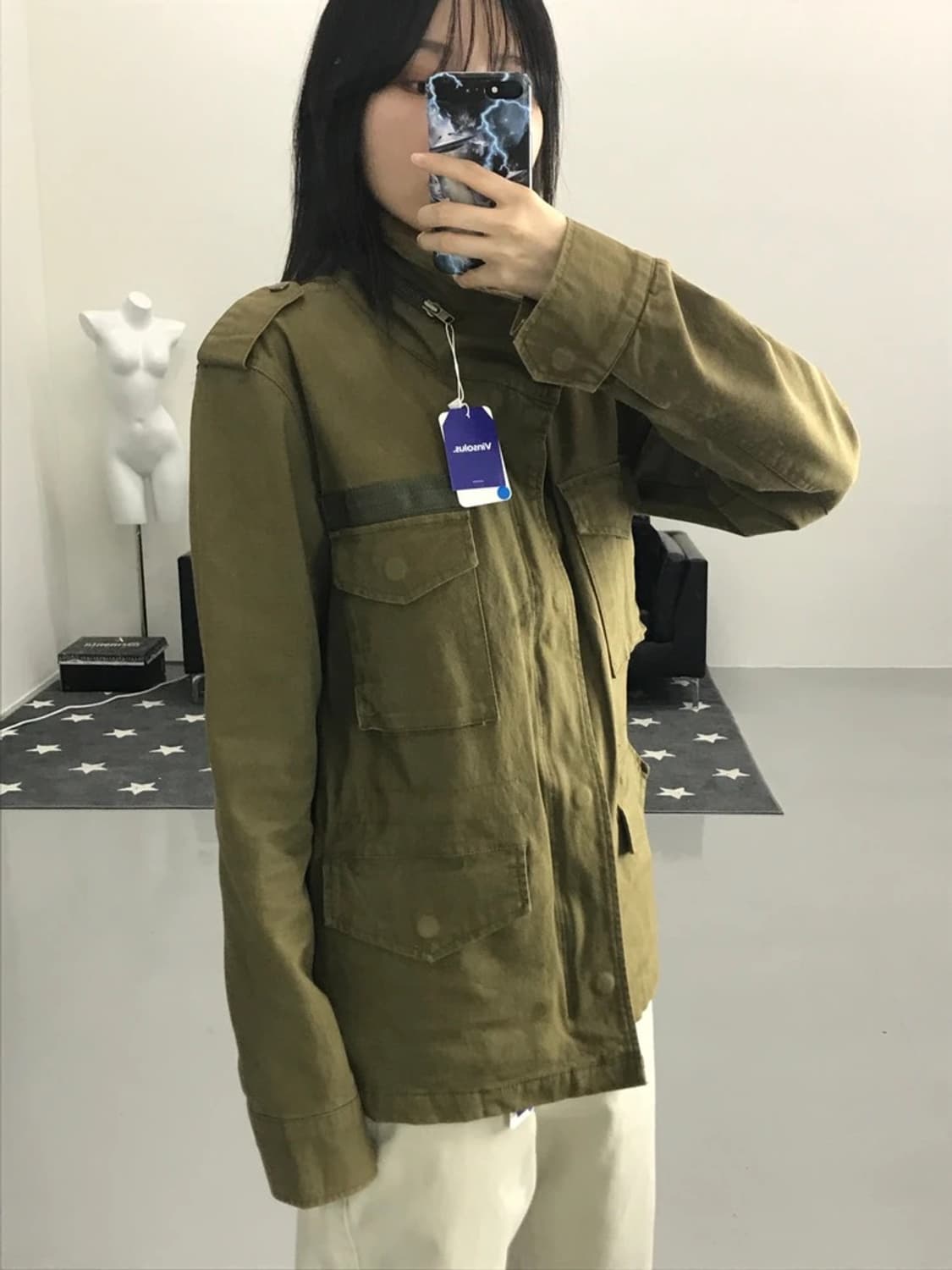 JPN 빈티지 카키 자켓 상품이미지3