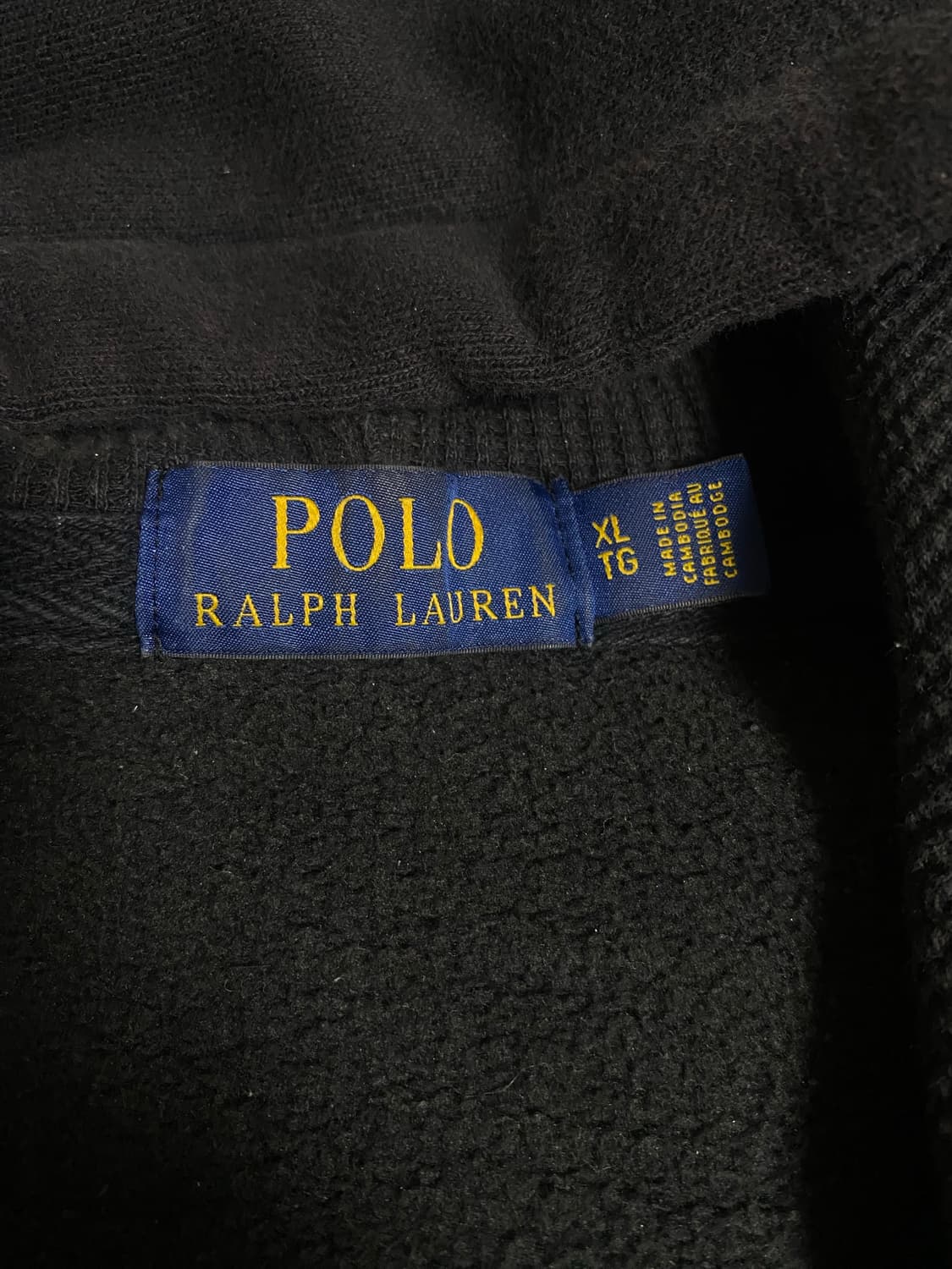 폴로 랄프로렌 검정 기모 후드집업(XL) 상품이미지3