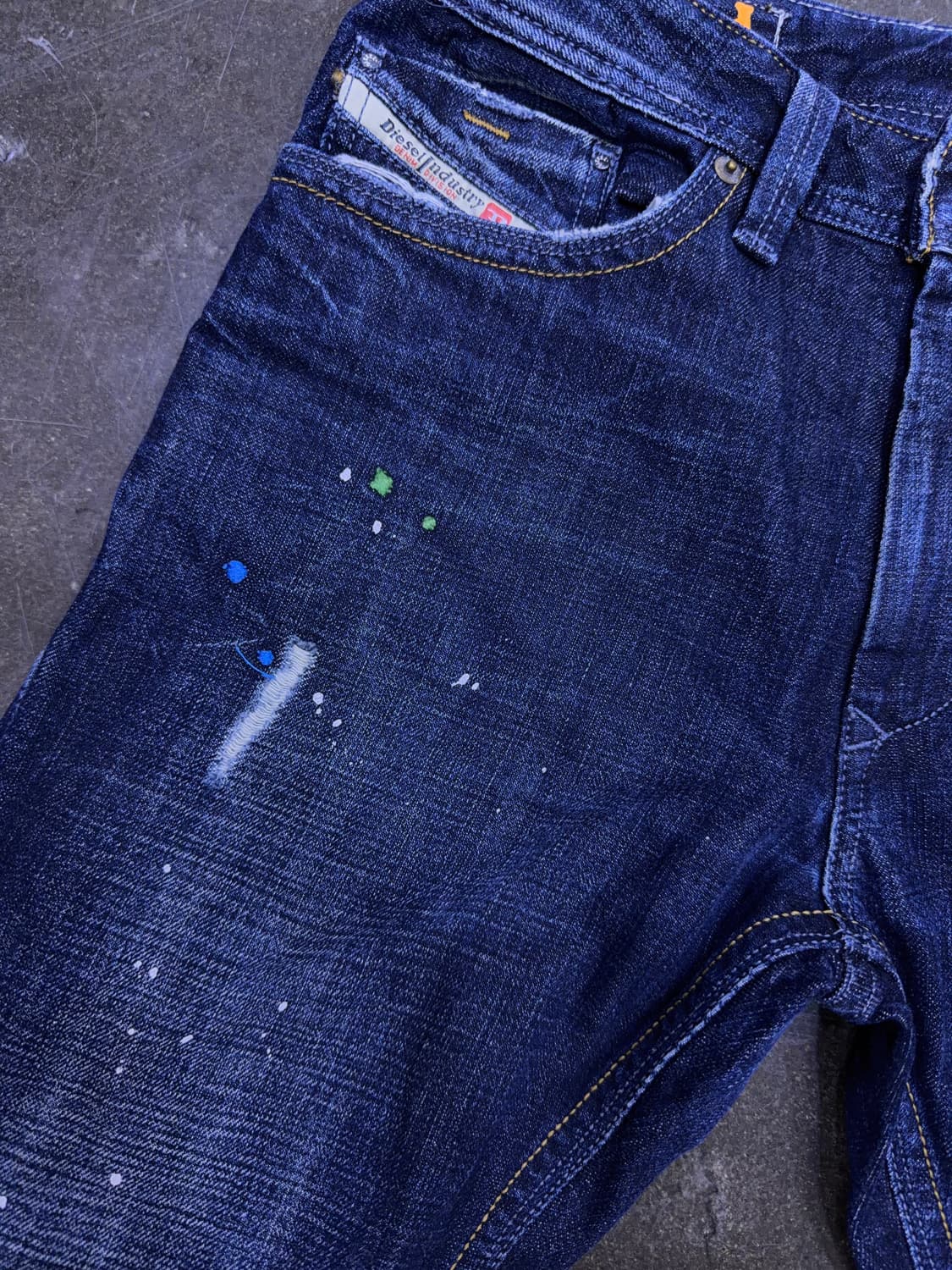 디젤 타나즈 DNA 더티 페인팅 대미지 슬림 스키니 데님팬츠 30 상품이미지4