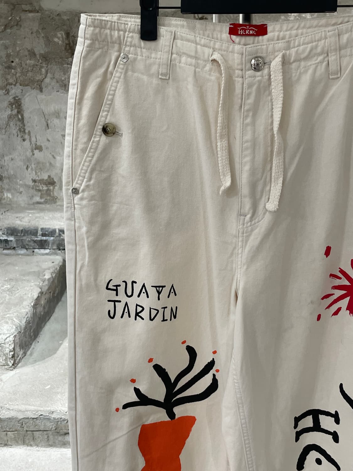 세터 x 헤르시 크림 구아타 자르댕 페인팅 코튼 팬츠 상품이미지2