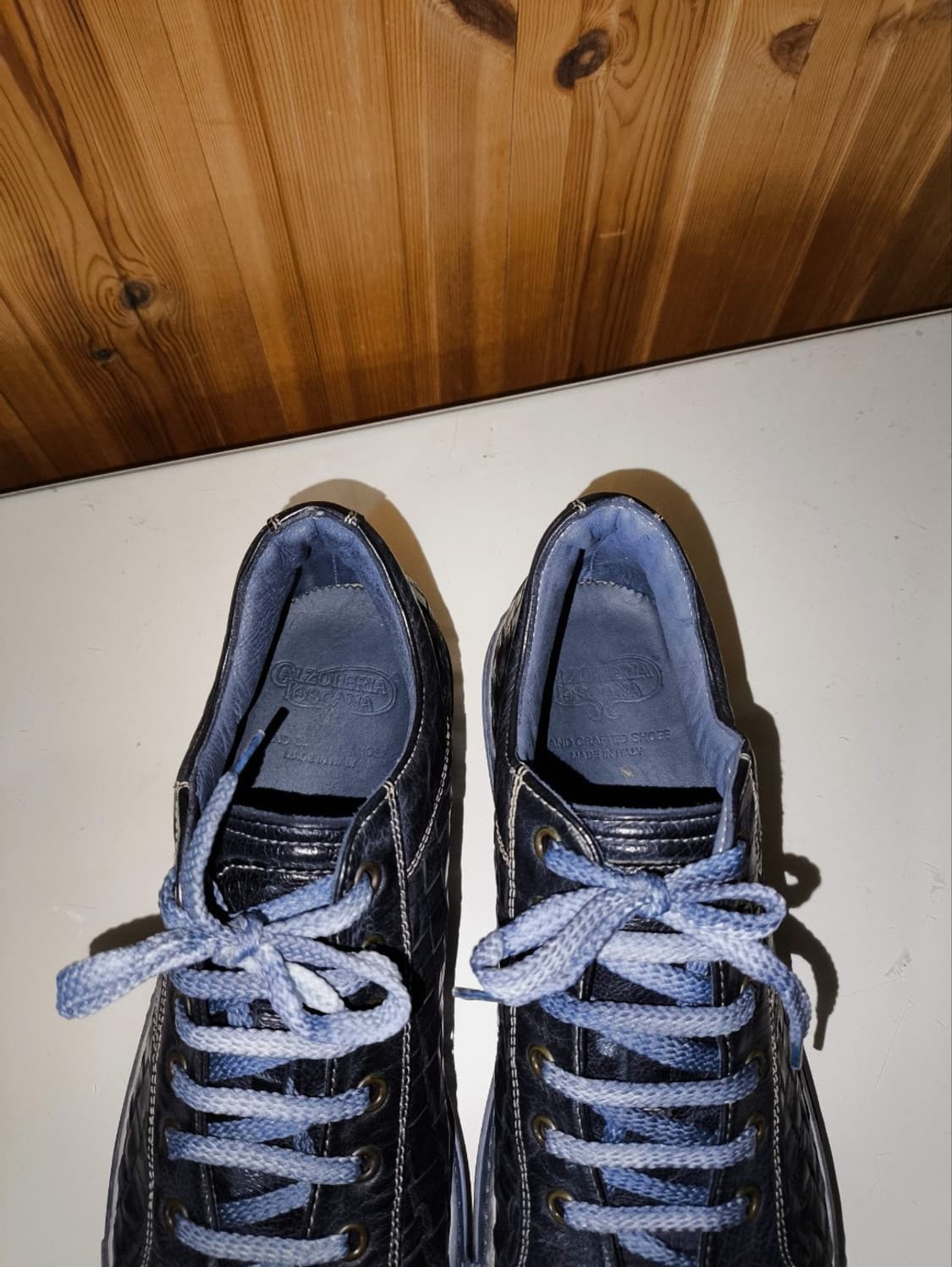 43 280mm 이태리 토스카나 위빙 가죽 스니커즈 수제화 상품이미지6