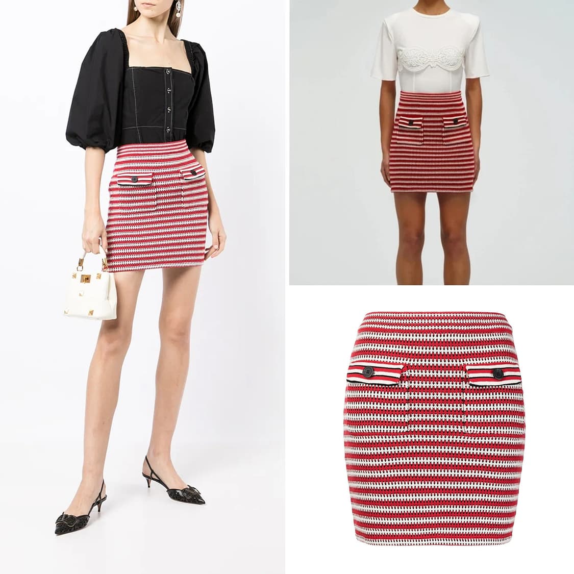 셀프 포트레이트 스트라이프 니트 스커트 상품이미지2