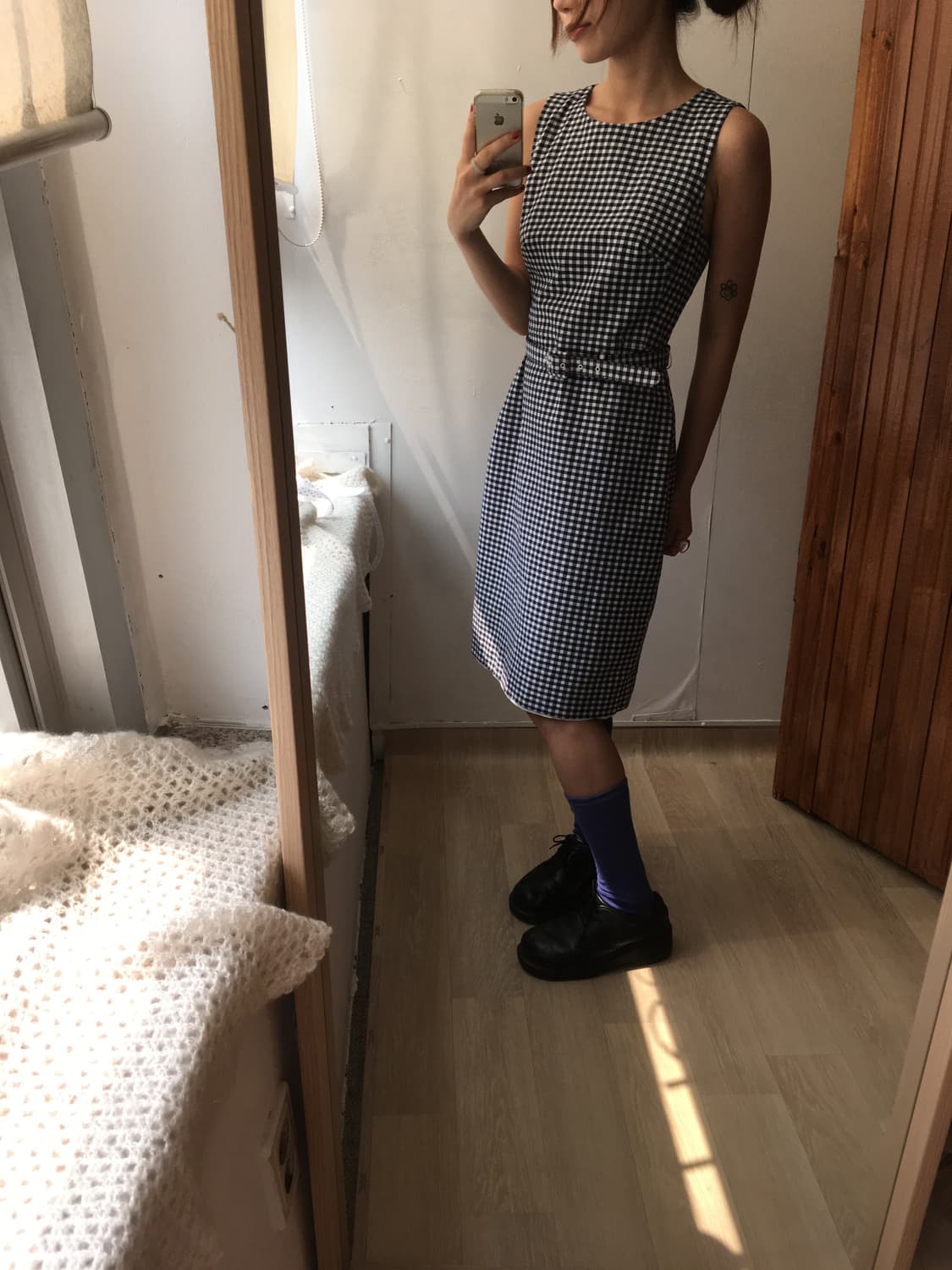 Check Belt Midi Dress 상품이미지8
