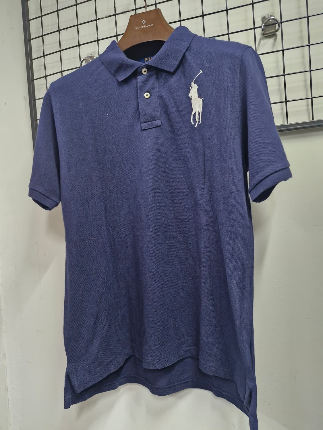 95M 폴로 랄프로렌 네이비 빅포니 카라 반팔티. 상품이미지3
