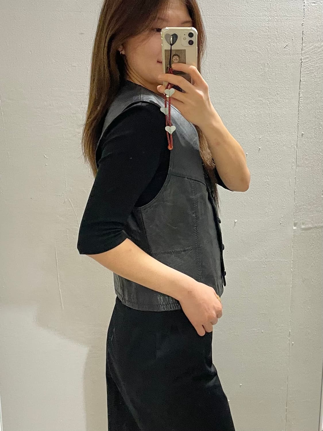 VTG stitch leather vest 상품이미지3