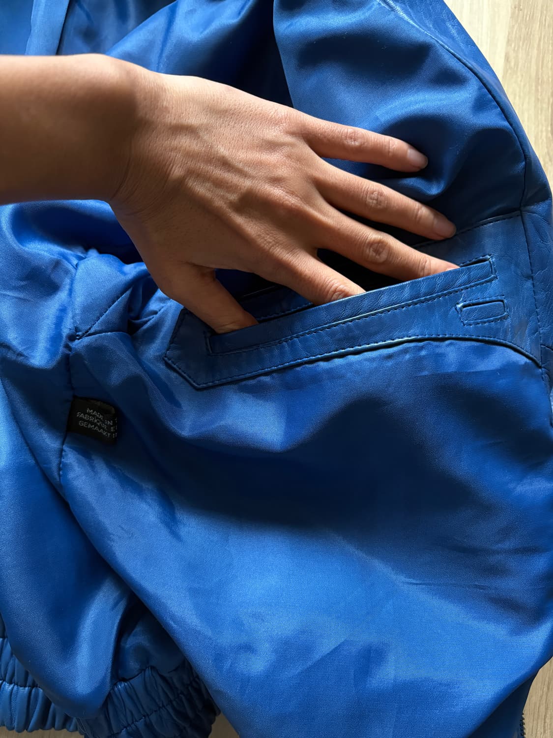 블루 리얼레더 자켓 상품이미지5