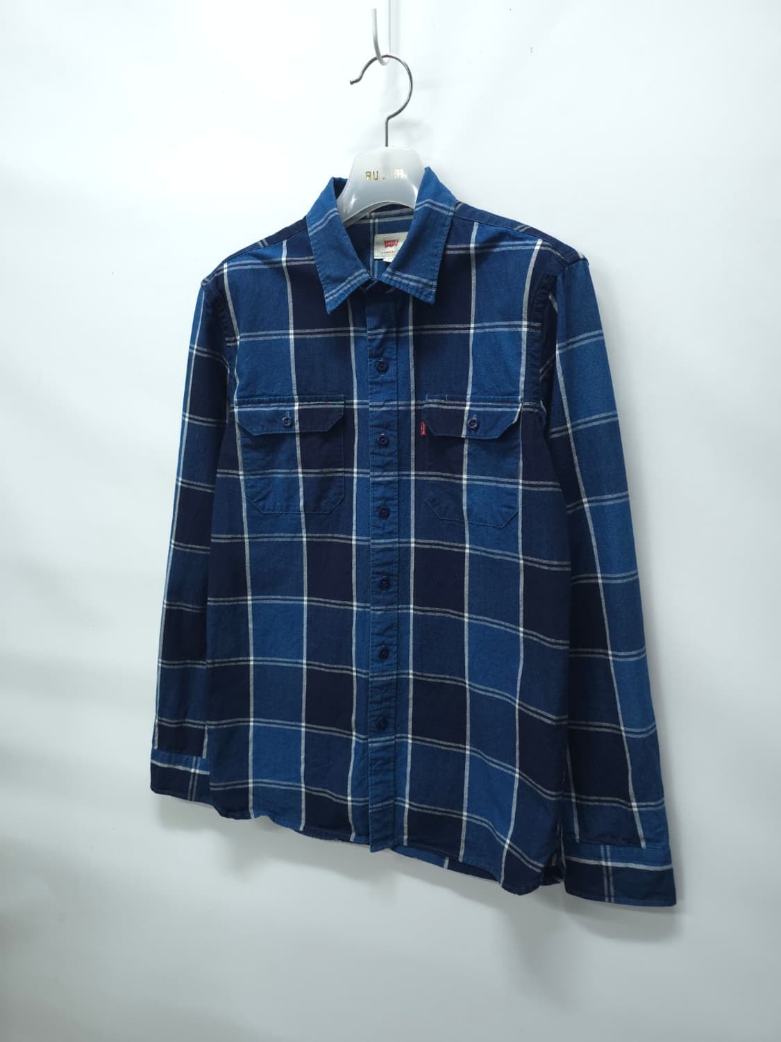 리바이스 남성 블루 체크 워크 셔츠 (95) 상품이미지2