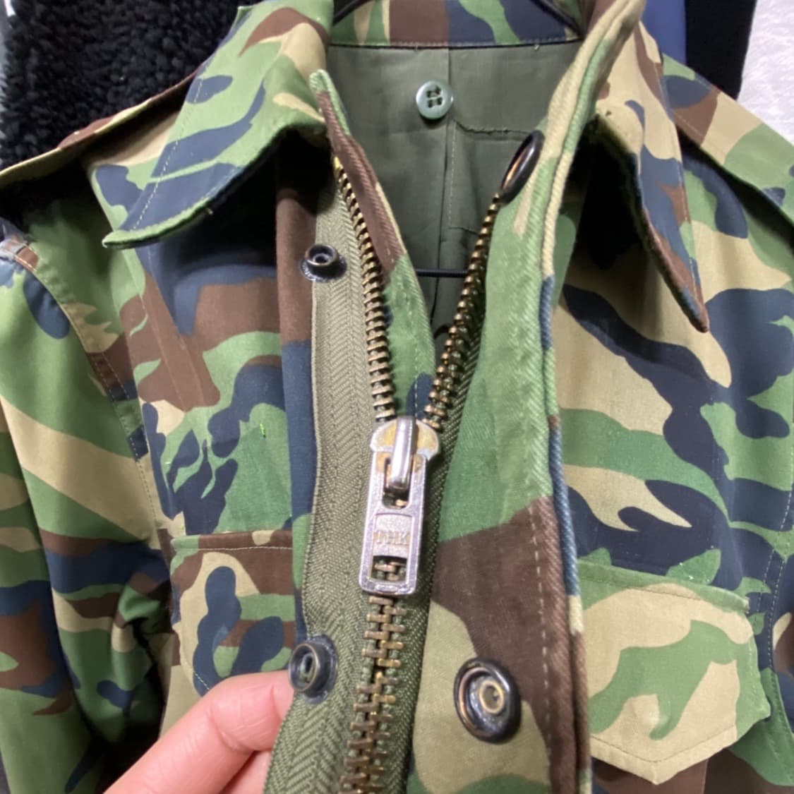 80s 한국군 야상자켓 THK지퍼 개구리자켓 XL V31 상품이미지4