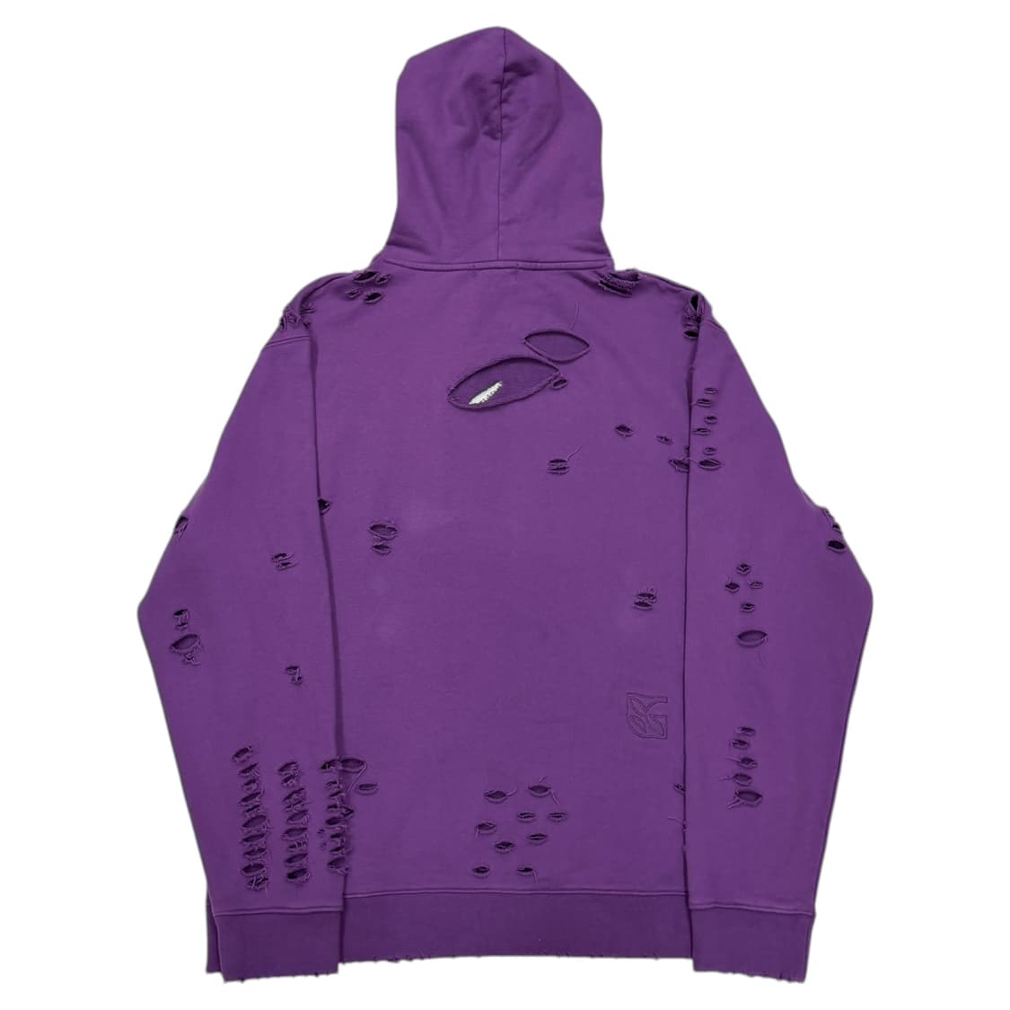 르수기아뜰리에 데미지 디테일 퍼플 스웻 후드티 2 상품이미지3